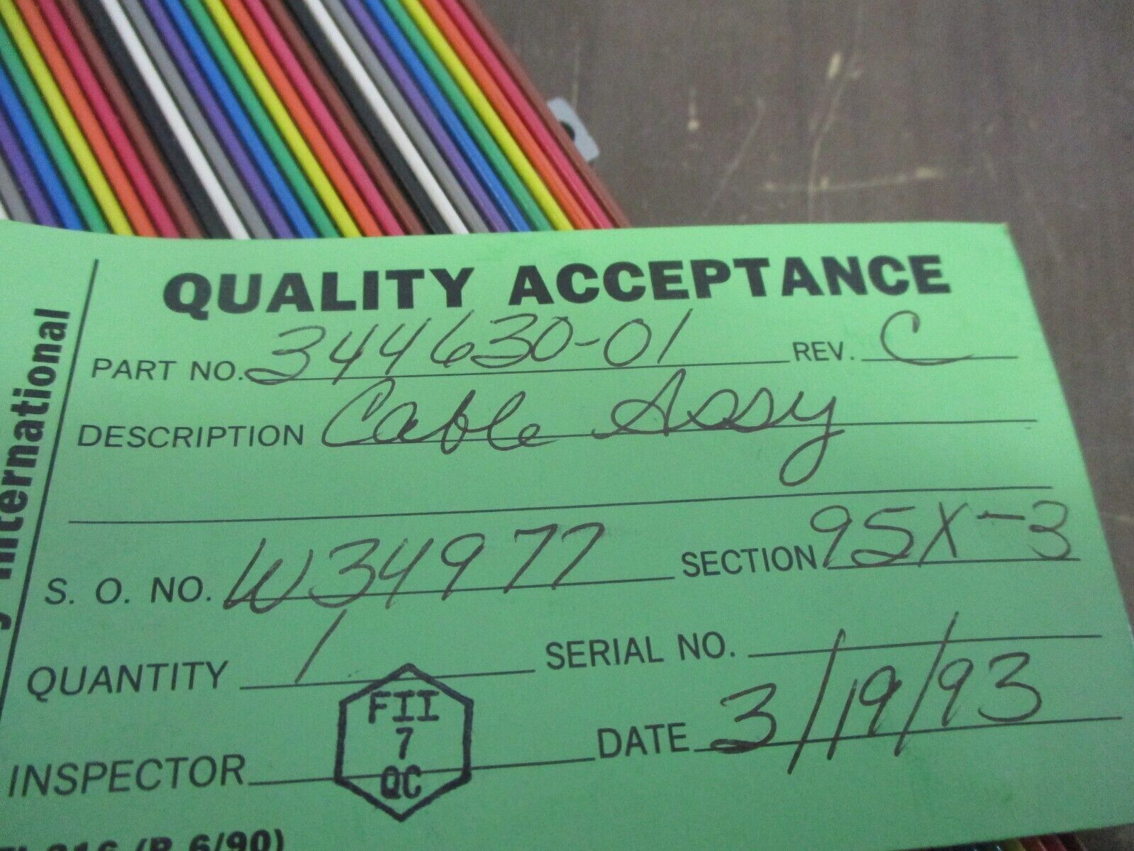 Forney Cable Assembly 344630-01 Rev. C *No Box* New Surplus