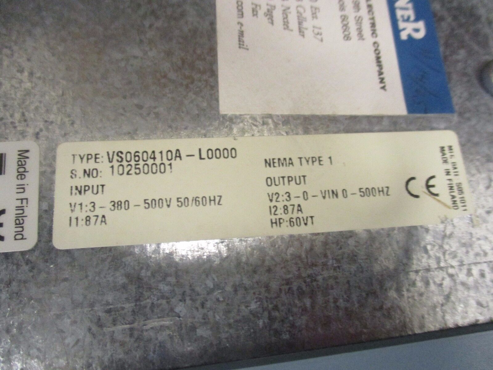 Johnson Controls VS Series AC Drive VS060410A-L0000 60HP Used