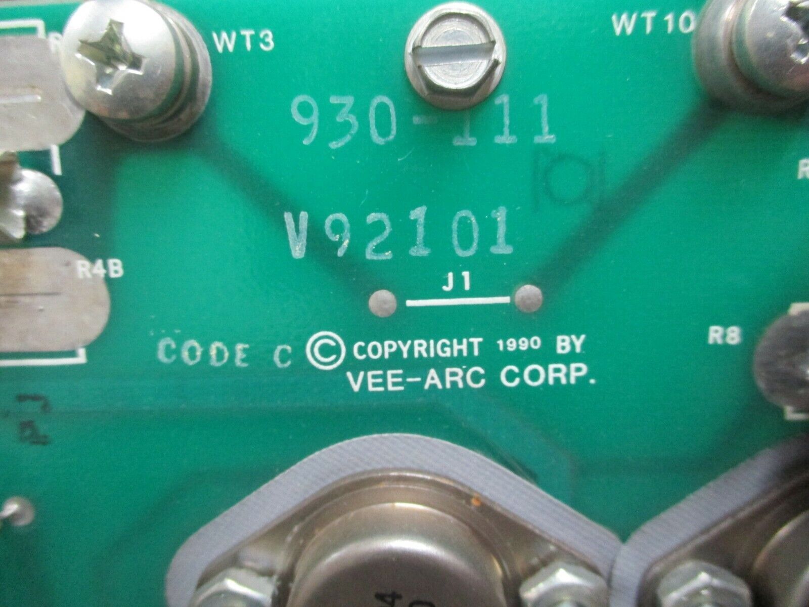 Vee-Arc Discharge Board 930-111 Used