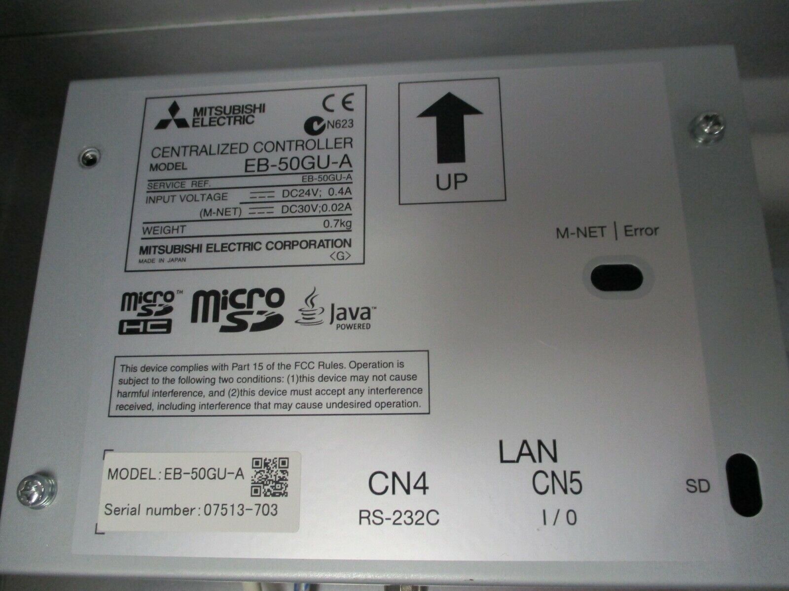 Mitsubishi HVAC Centralized Controller Package EB-50GU-A Type 3R,4X,12 Enclosure