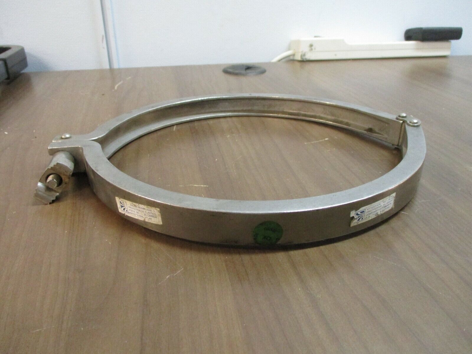 Misc. Brand Stainless Steel Sanitary Clamp Size: 8.5" Used