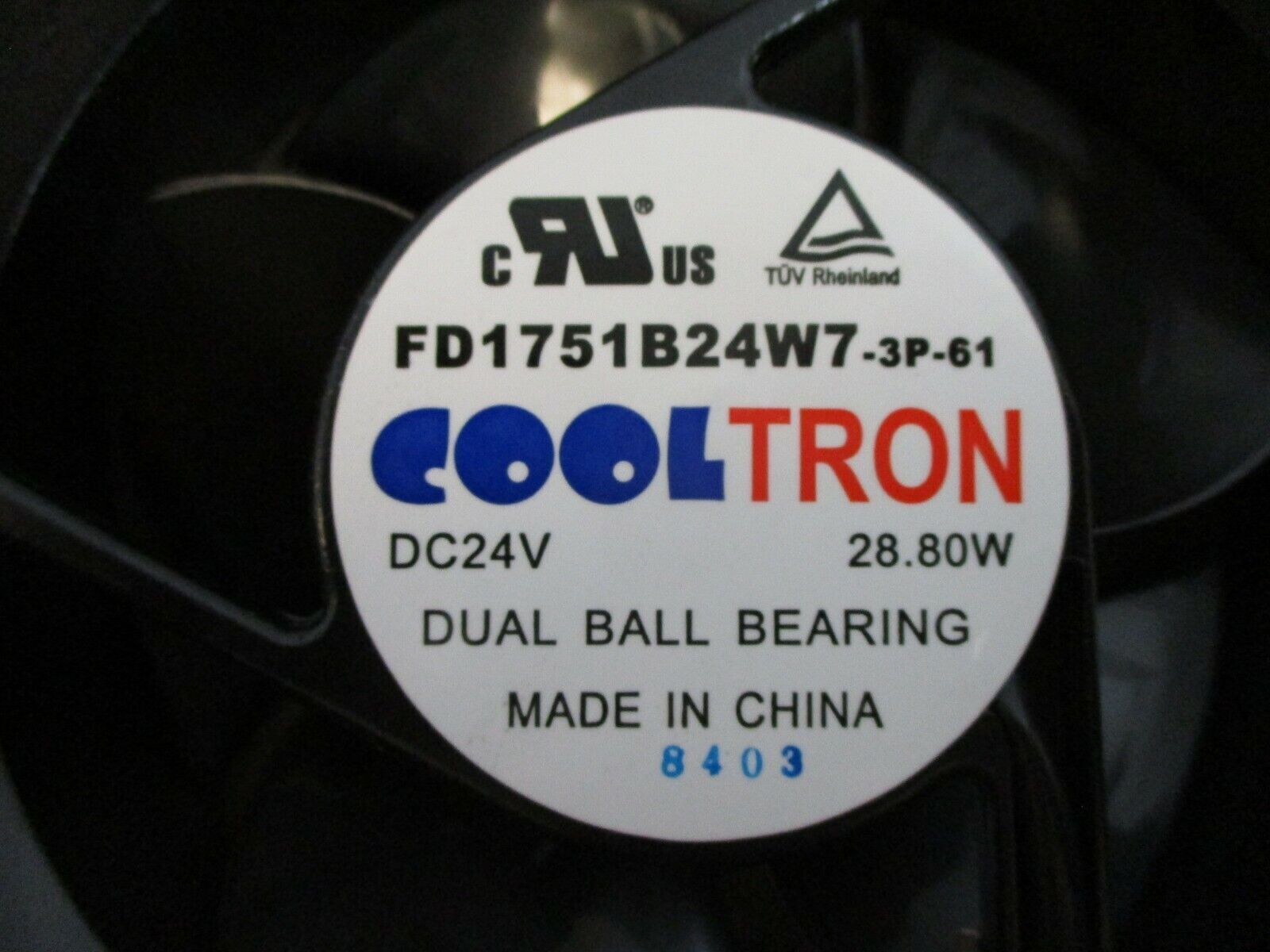 Cooltron Axial Fan FD1751B24W7-3P-61 24VDC 28.80W Used