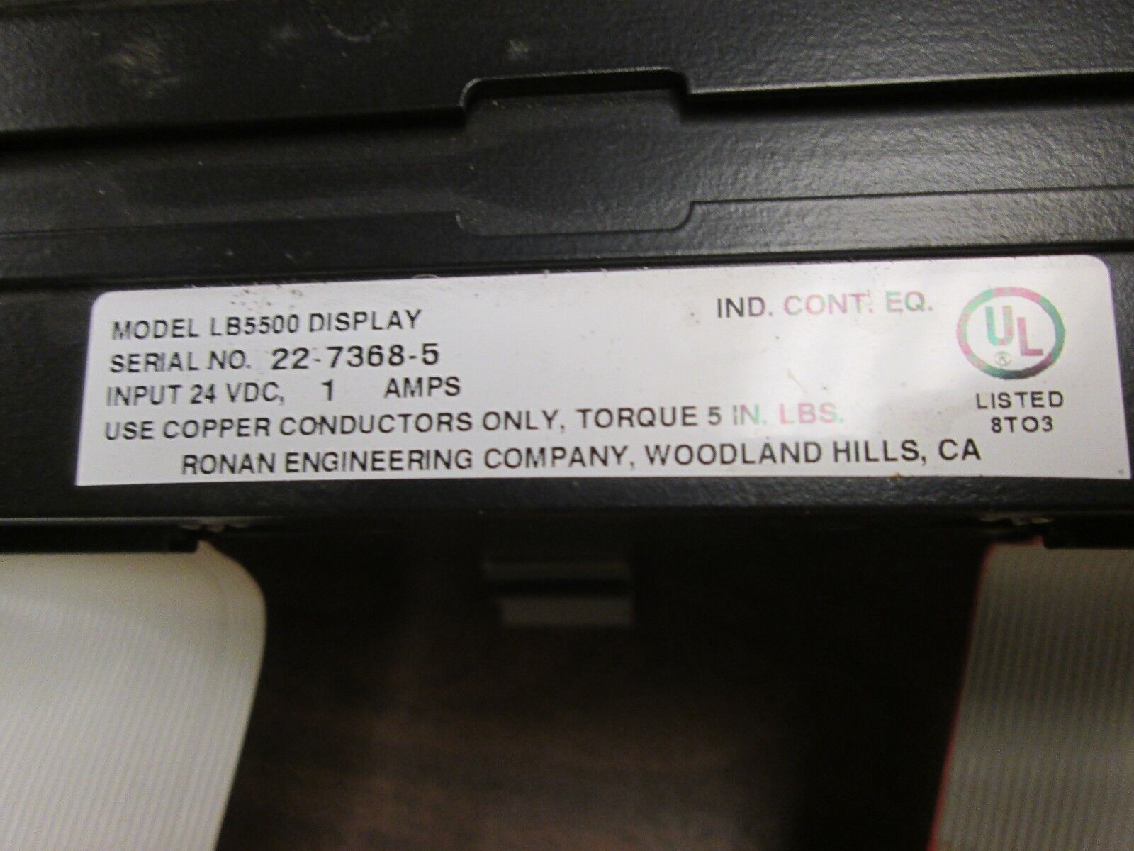 Ronan Display LB5500 24VDC 1A Used