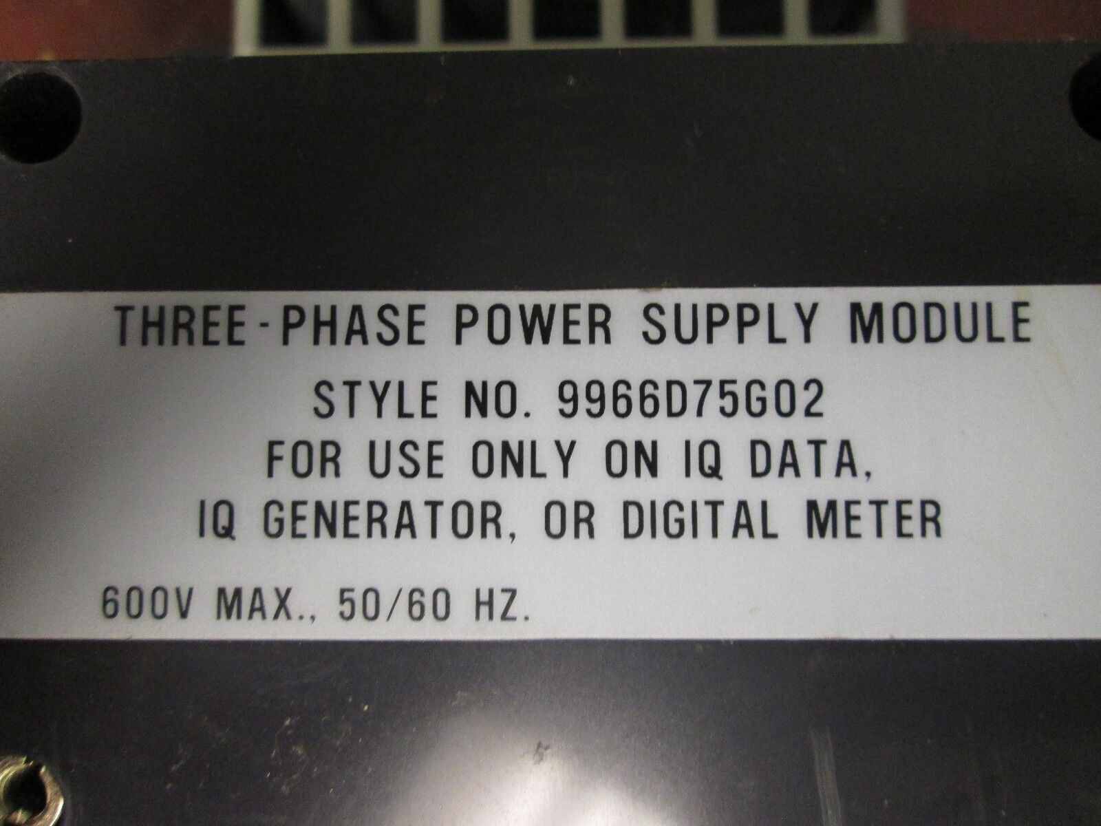 Allen-Bradley Digital Meter 2D78533 w/ 9966D75G02 3-Phase Power Supply Used