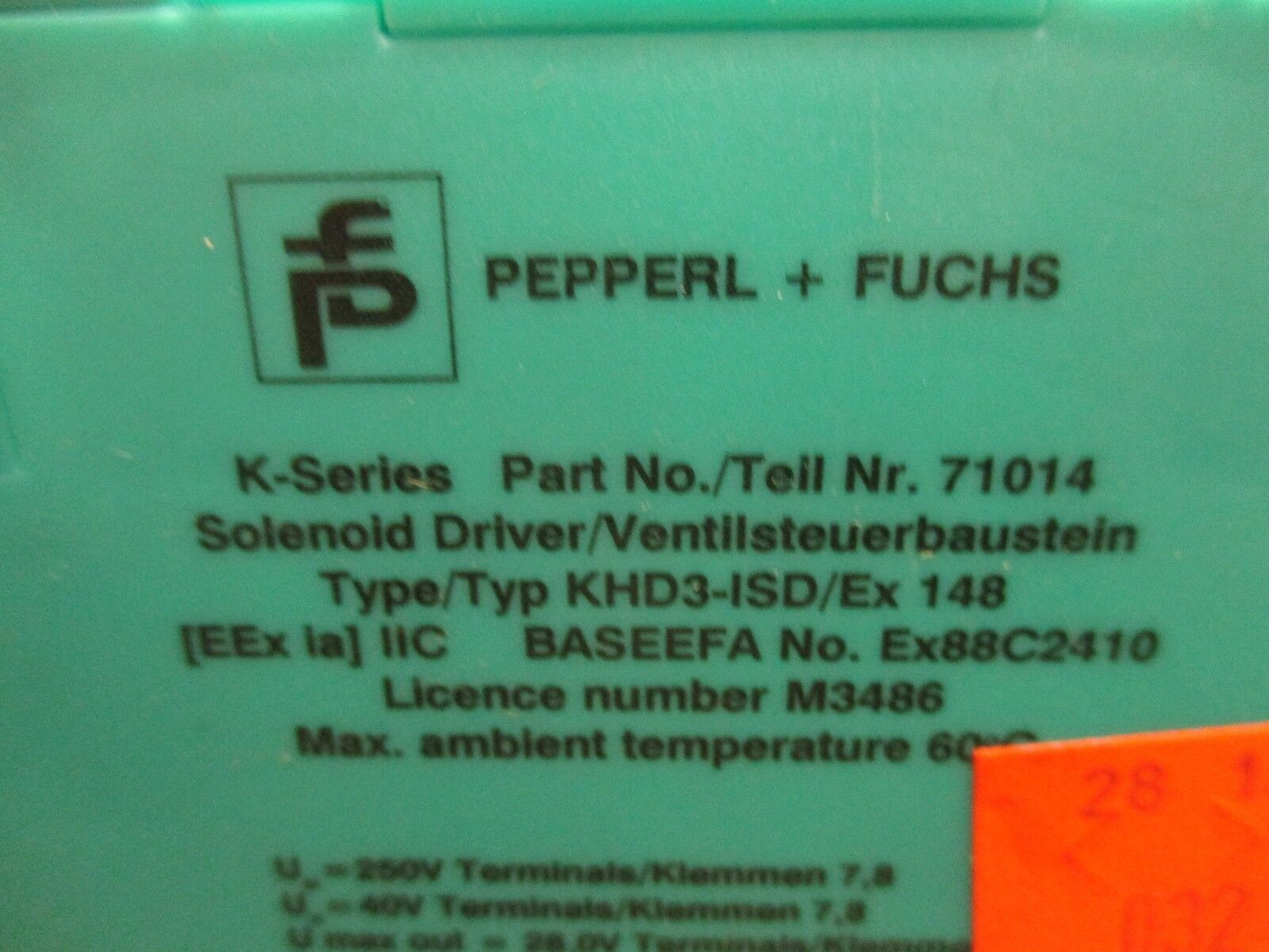 Pepperl+Fuchs KHD3-ISD/EX 148 Solenoid Driver 71014 Used