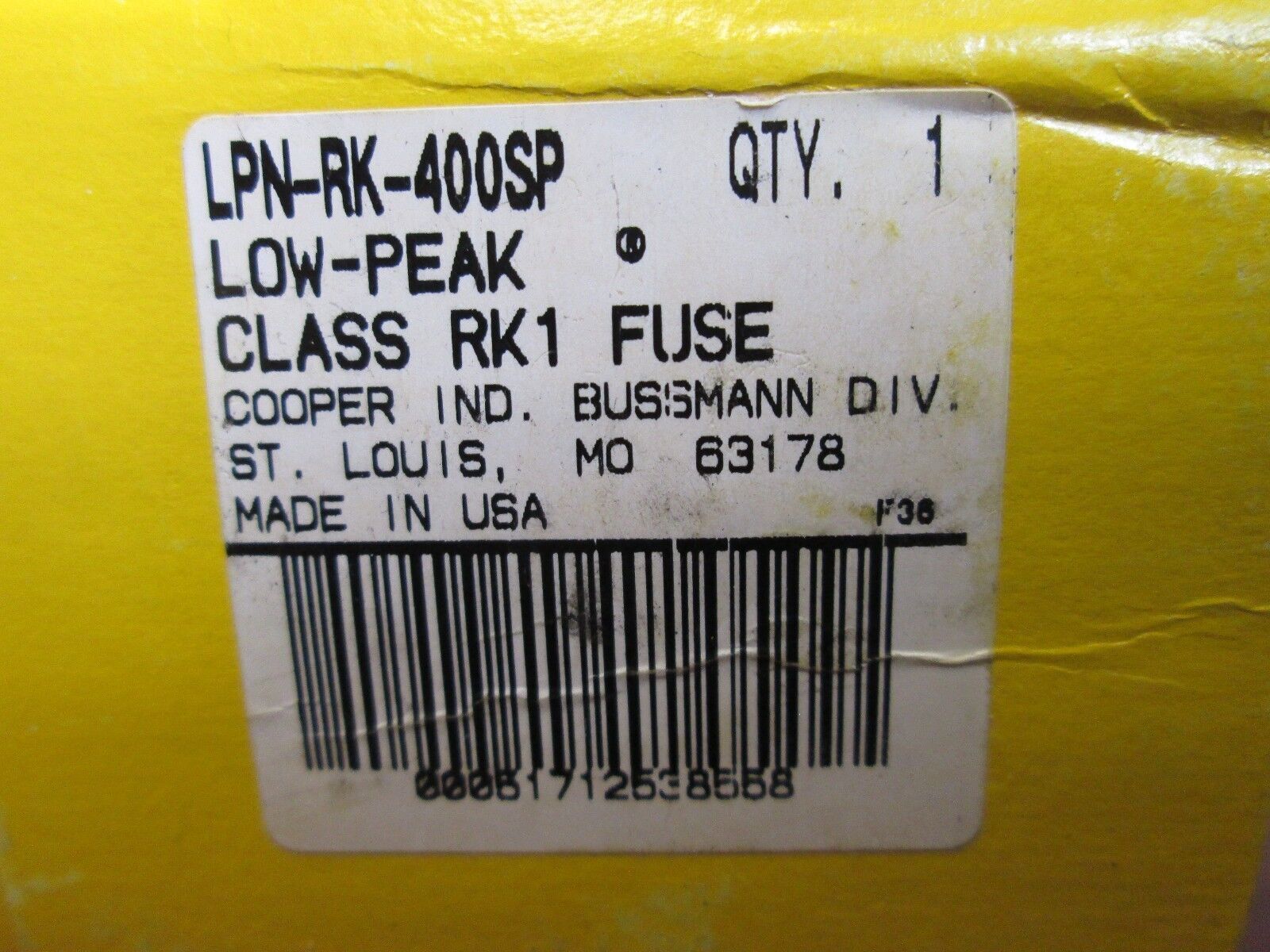 Buss Low-Peak Fuse LPR-RK-400SP 400A 250V New Surplus
