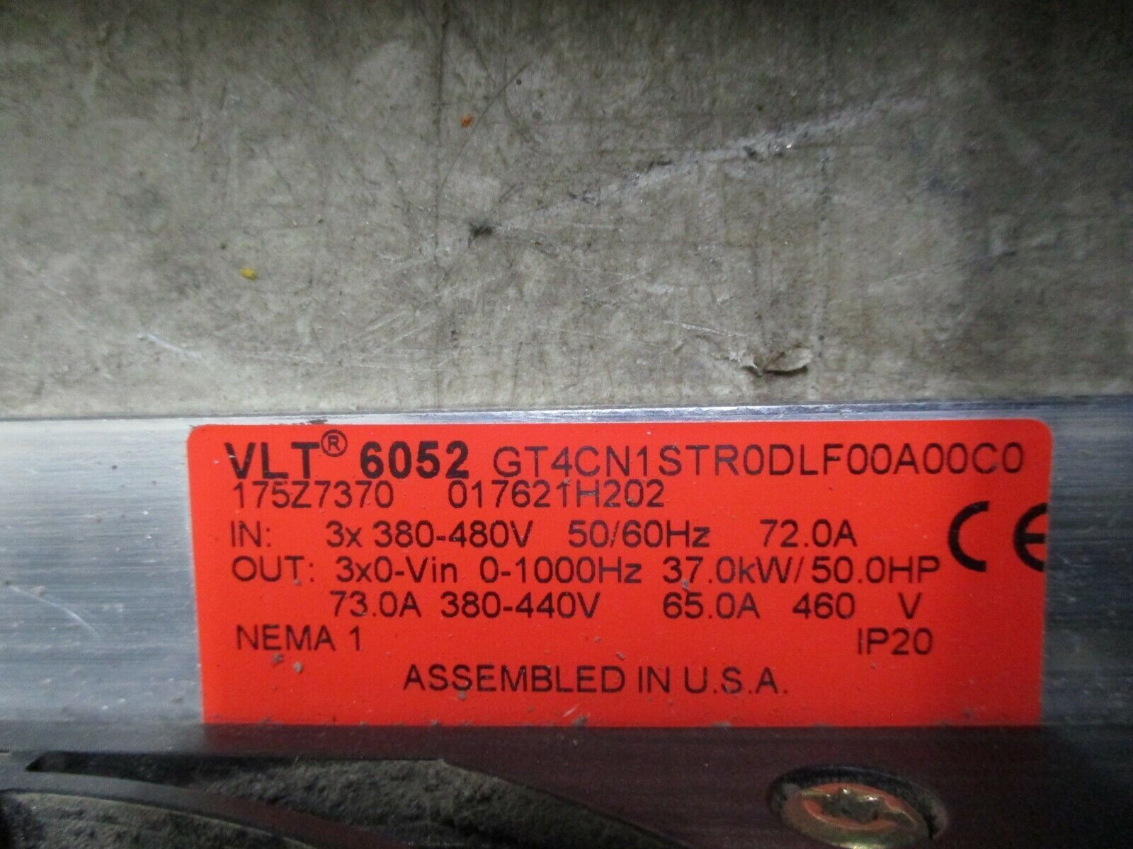 Danfoss VLT 6052 AC Drive 175Z7370 50HP 3Ph w/ Keypad Used