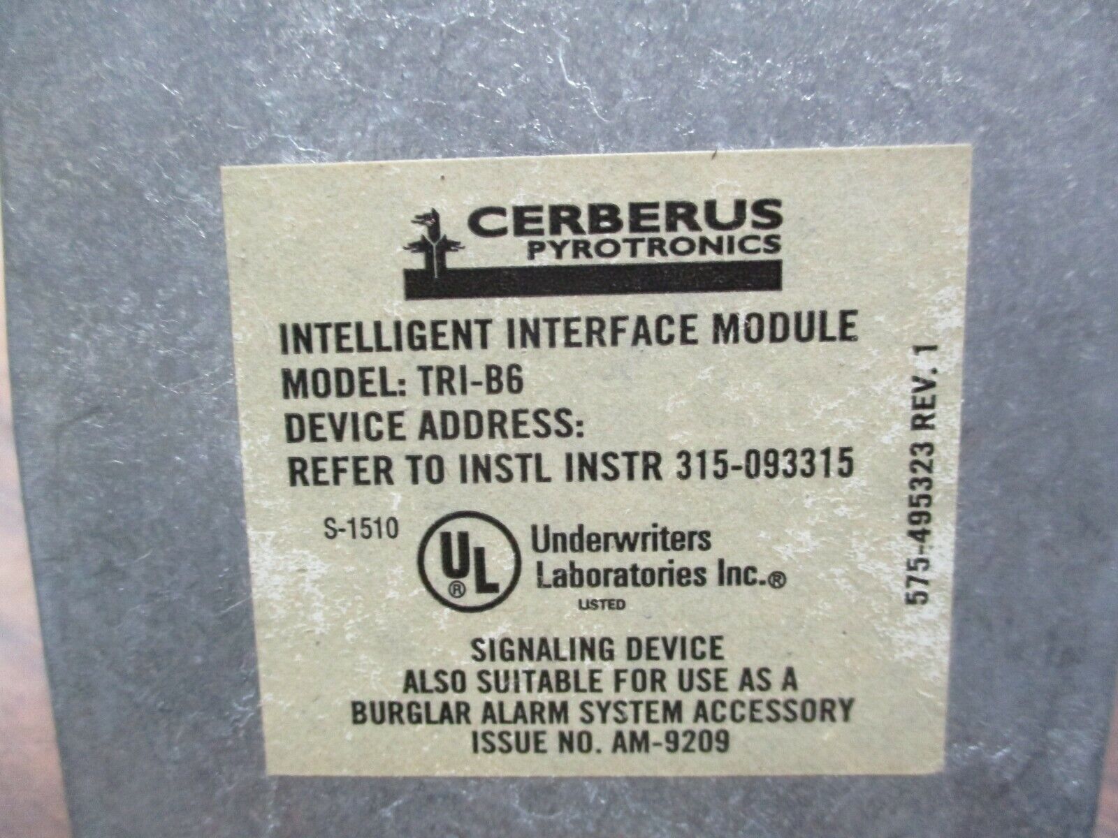 Cerbreus TRI-B6 Intelligent Interface Module 315-093315 Used