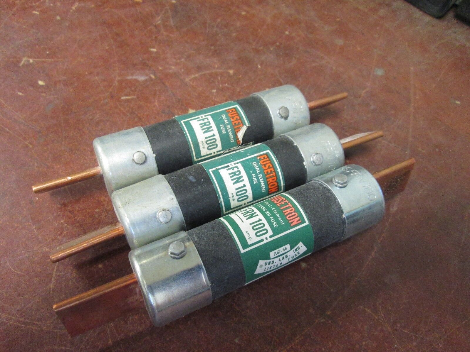 Bussmann Fusetron Fuse FRN 100 250V 100A *Lot of 3* New Surplus