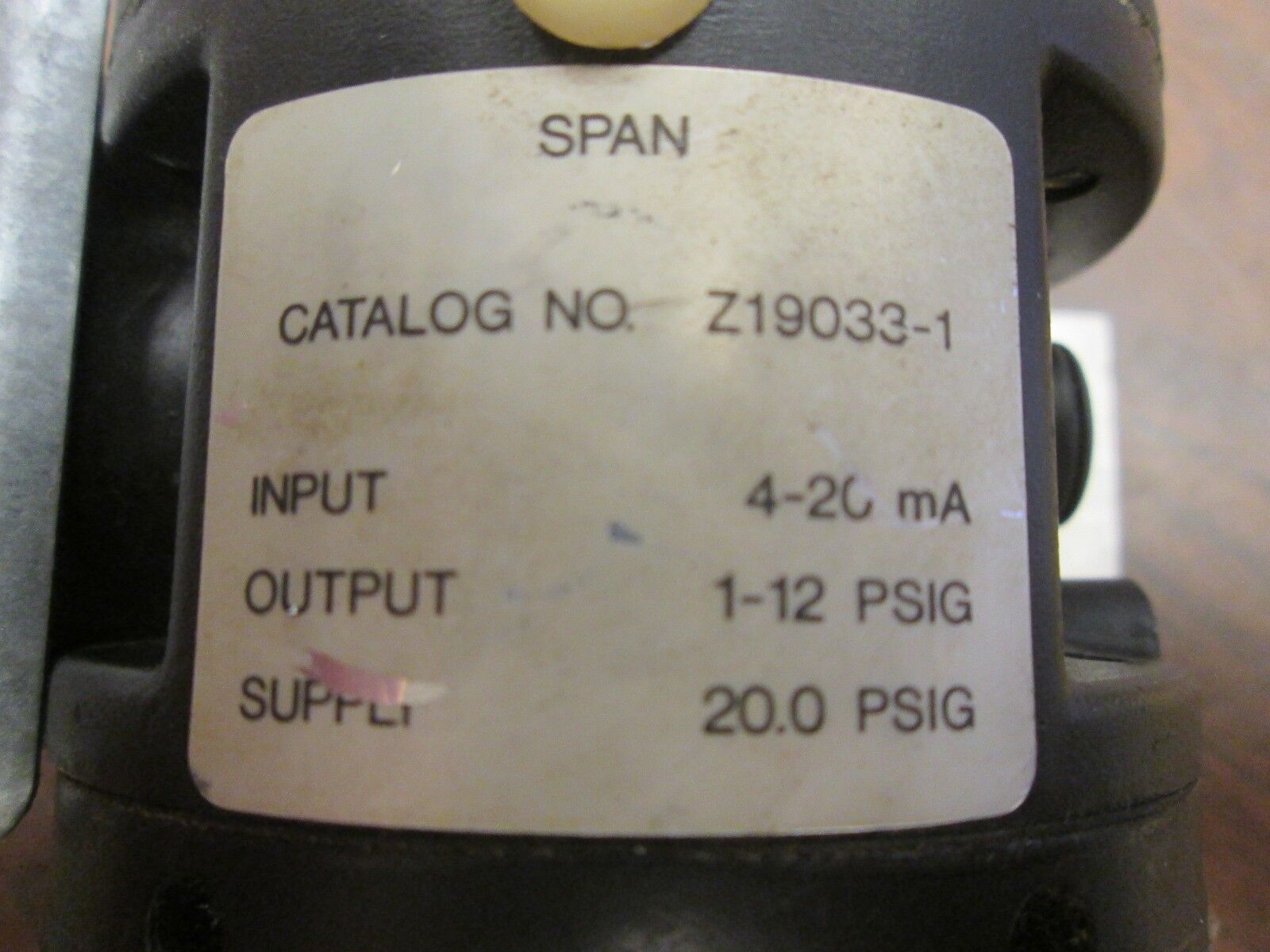 Fairchild Electro Pneumatic Transducer Z19033-1 Input: 4-20mA Output: 1-12 PSIG