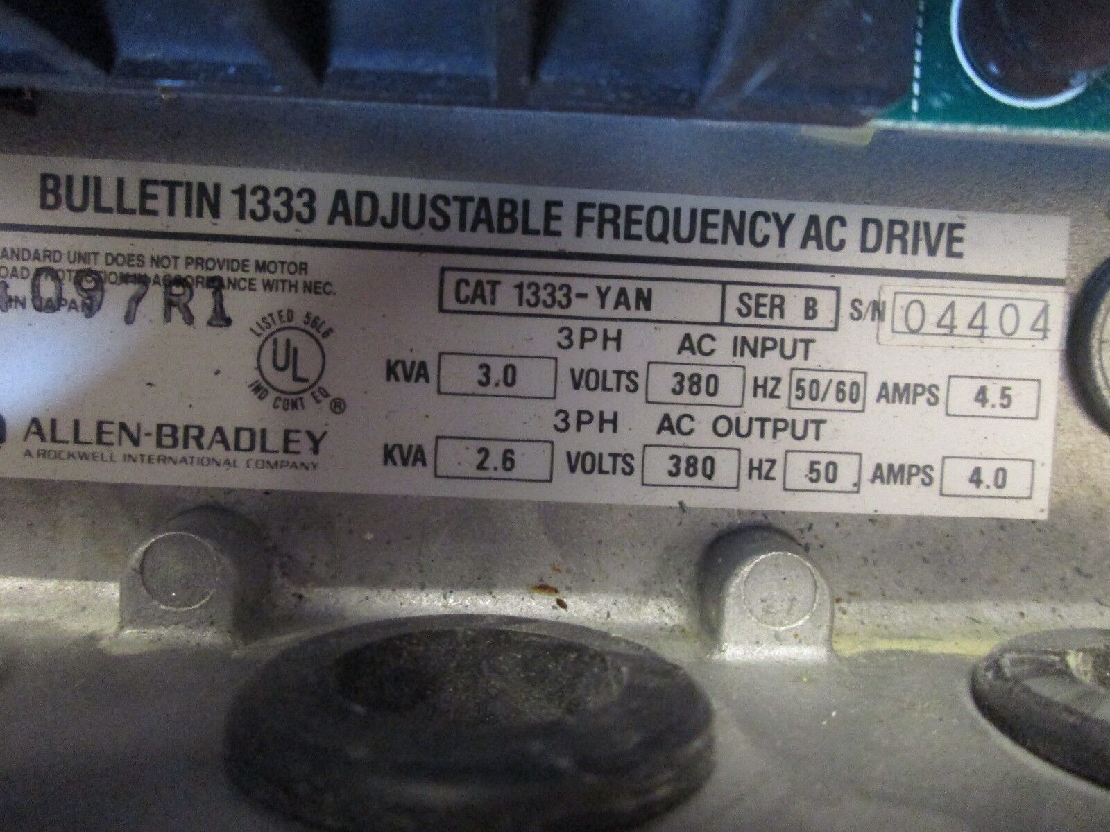 Allen-Bradley AC Drive 1333-YAN 2HP Used