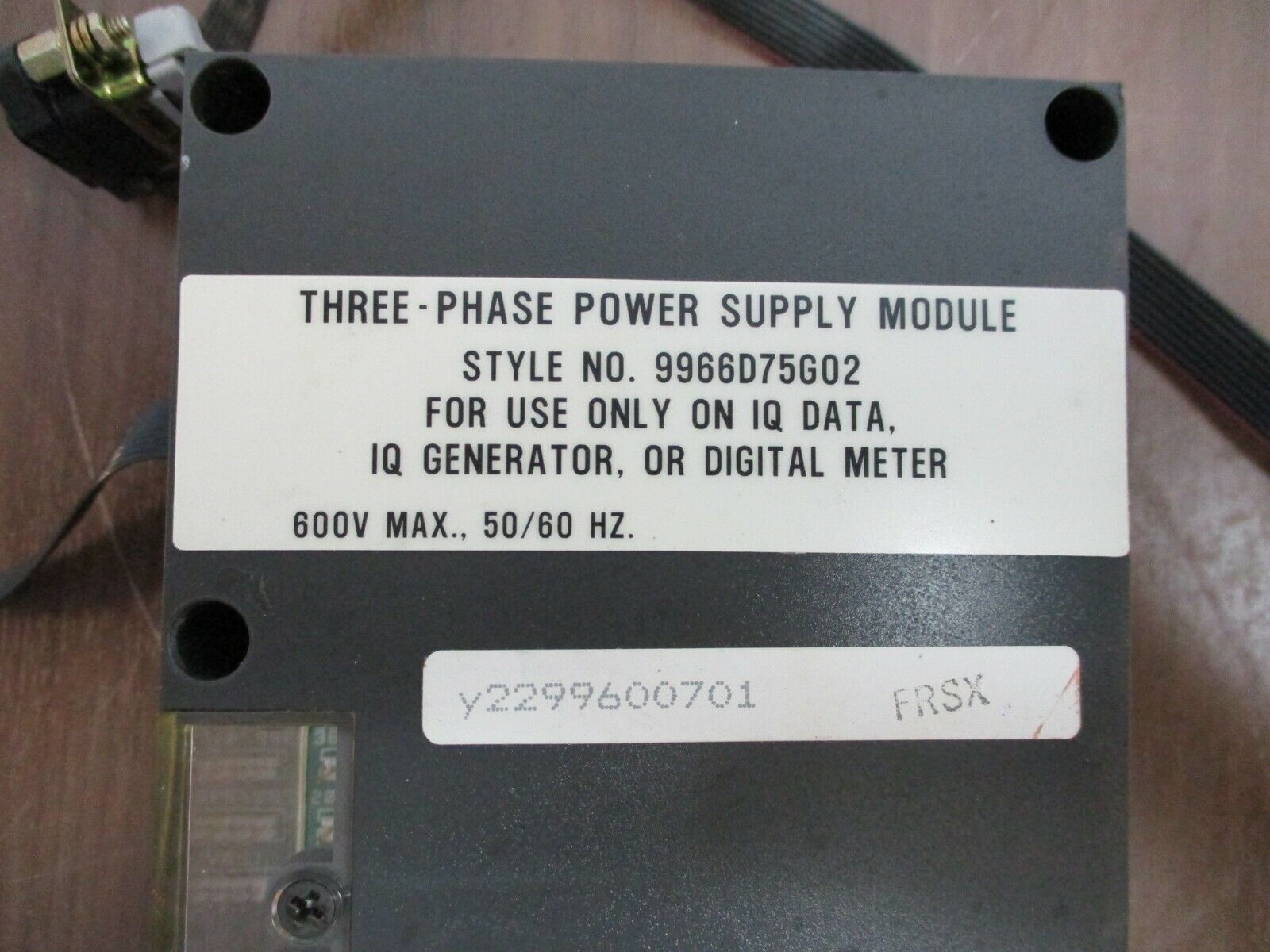 Westinghouse, 3Ph Power Supply, Part #: 9966D75G02 600V, 50/60Hz, Used