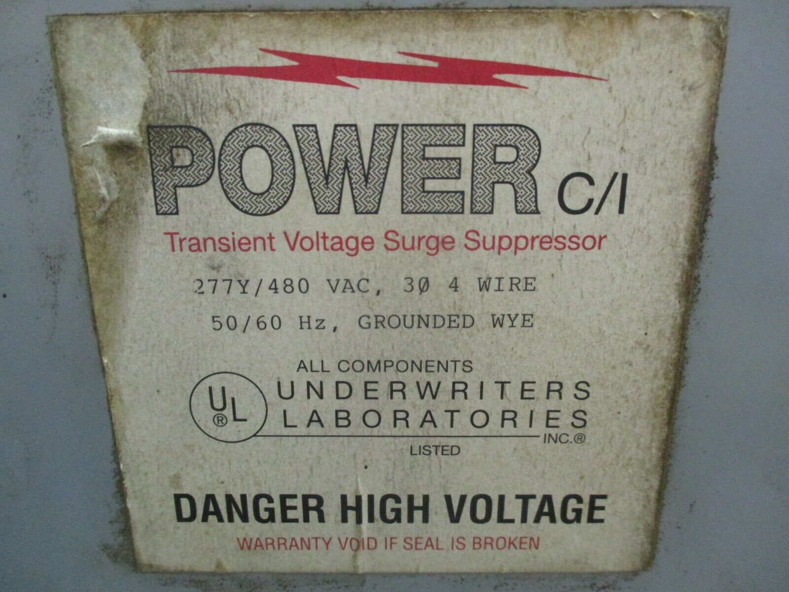 Power C/I Surge Suppressor 277Y/480V 50/60Hz 3Ph 4W Used