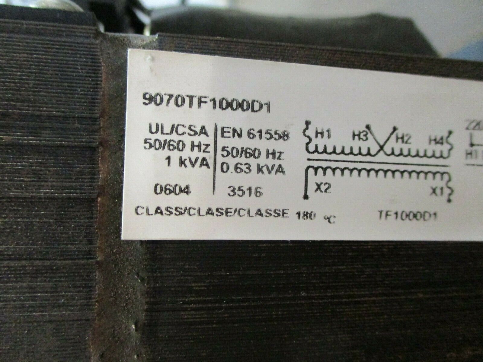 Square D Transformer 9070TF1000D1 1kVA Pri: 240/480V Sec: 120V 50/60Hz Used