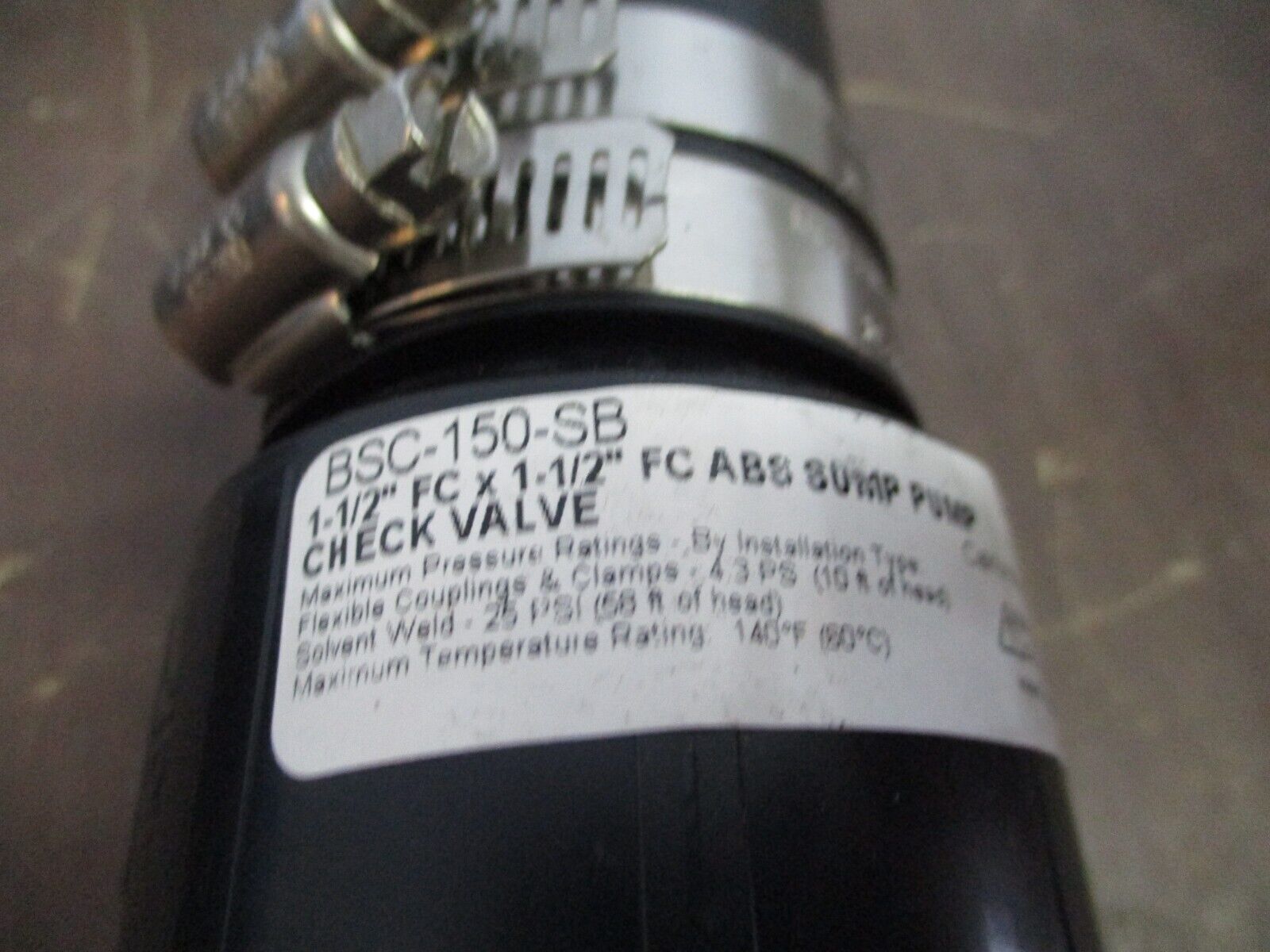 Boshart ABS Sump Pump Check Valve BSC-150-SB *Box of 10* New Surplus
