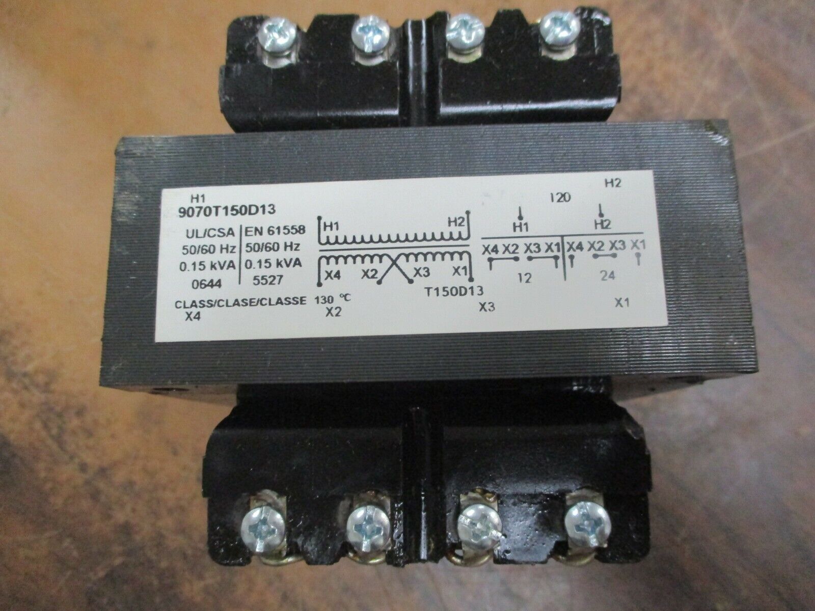 Square D Control Transformer 9070T150D13 0.15KVA Pri:120V Sec:12/24V 1Ph 50/60Hz