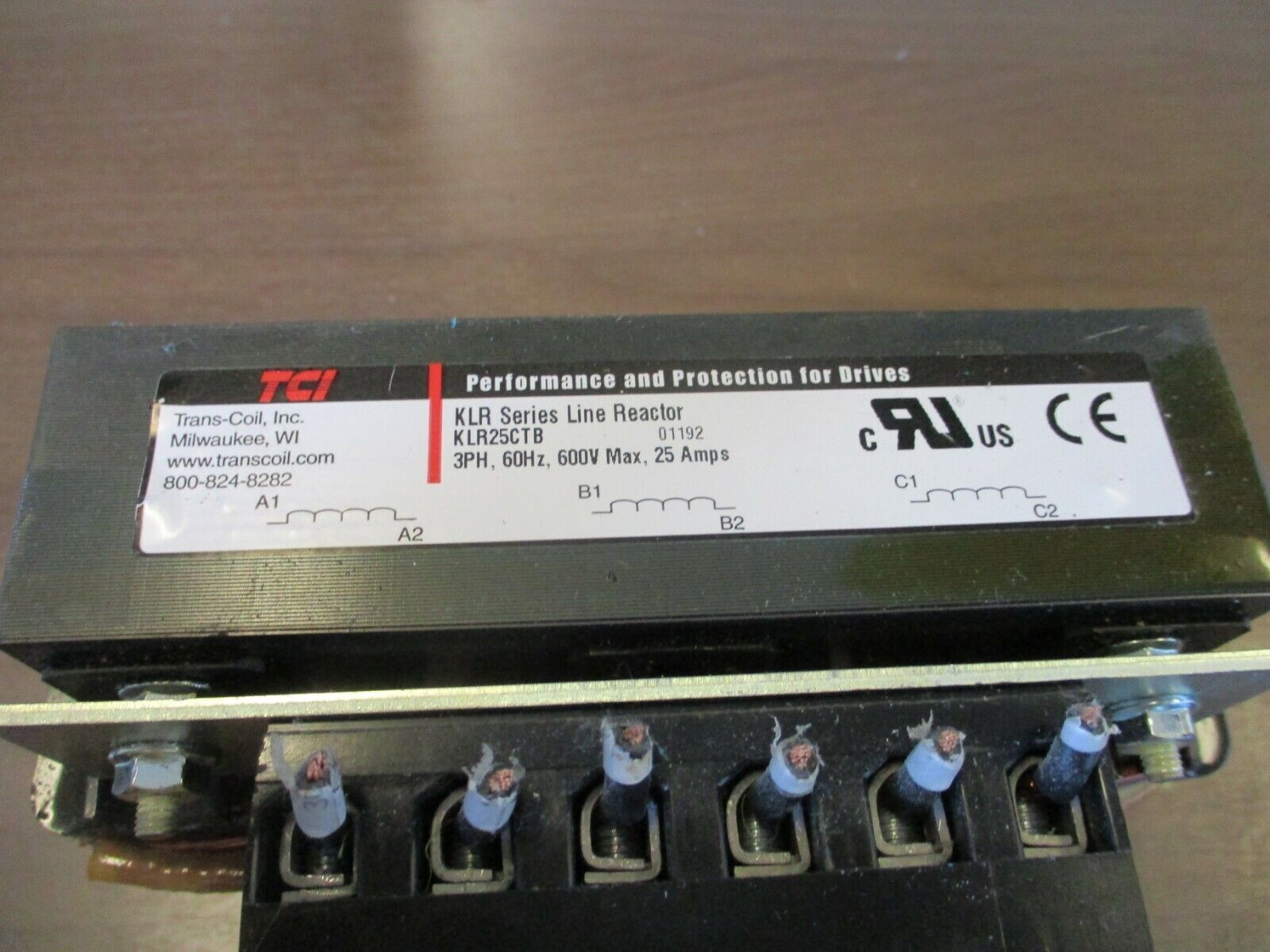 TCI KLR Series Line Reactor KLR25CTB 25A 600V 60Hz 3Ph Used