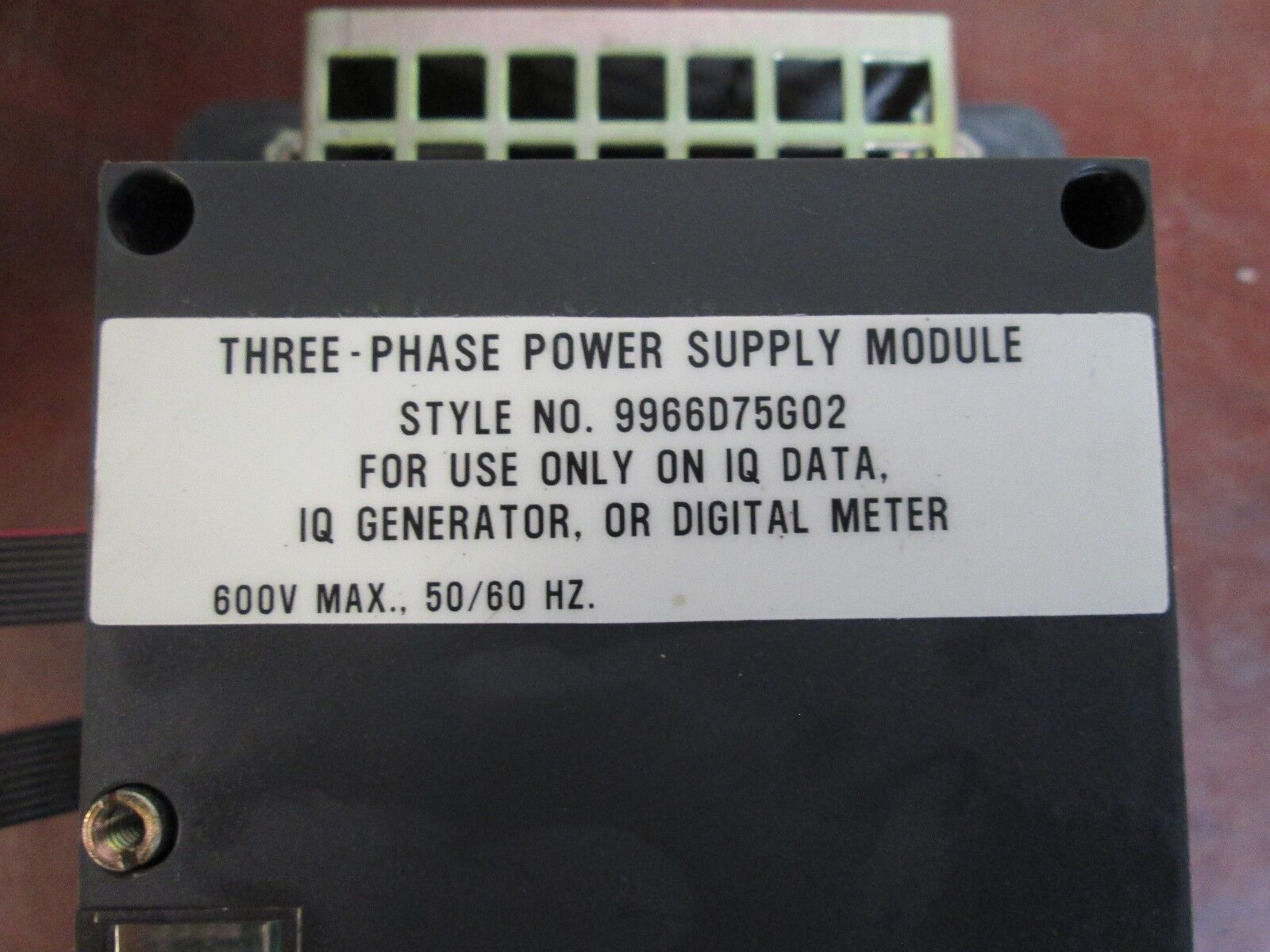 Westinghouse IQ Data Module 2D78533 w/9966D75G02 3-Phase Power Supply Used