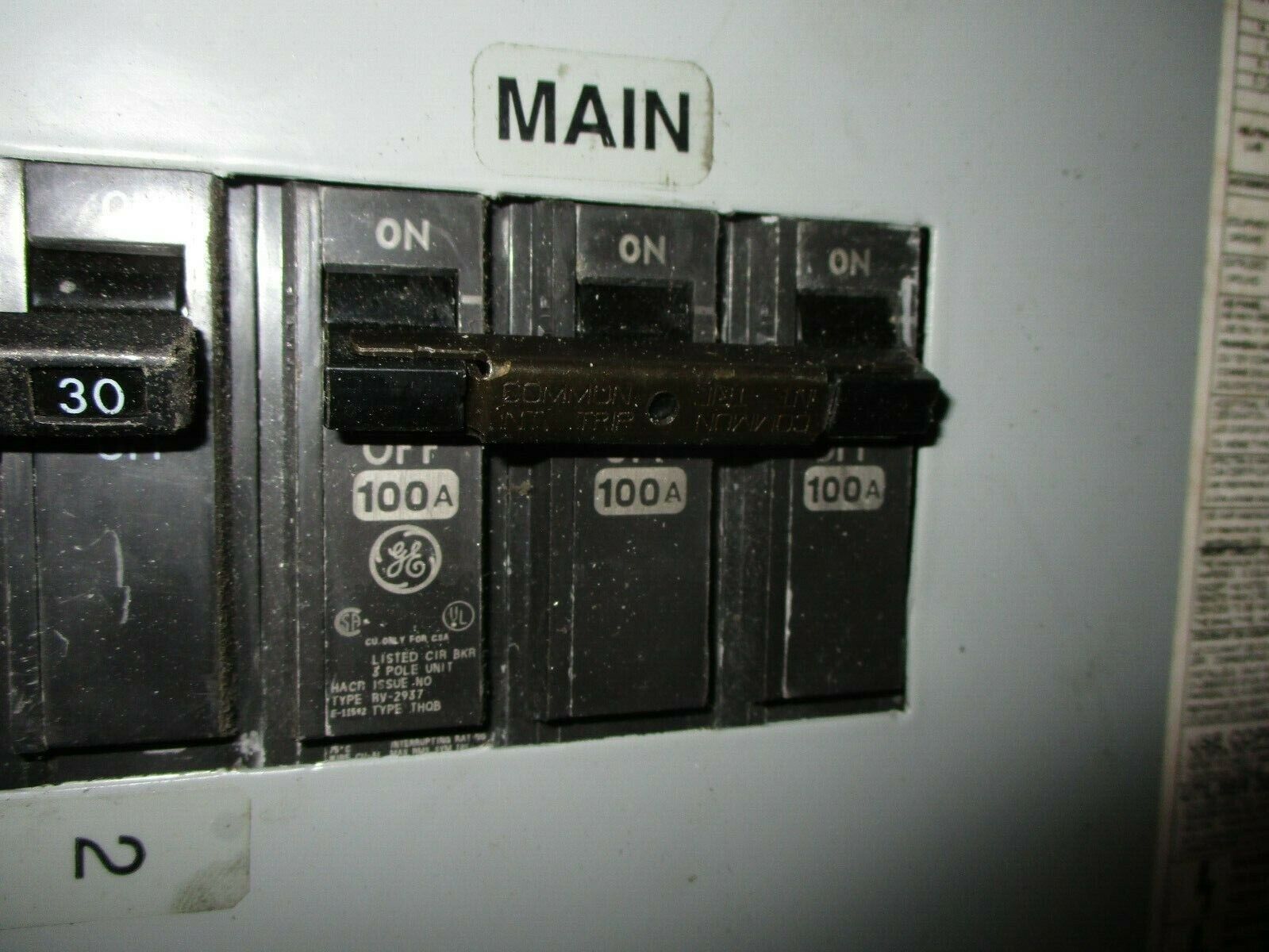 GE Main Breaker Circuit Breaker Panel AQF3241ATX 100A Main 208Y/120V 3Ph 4W Used