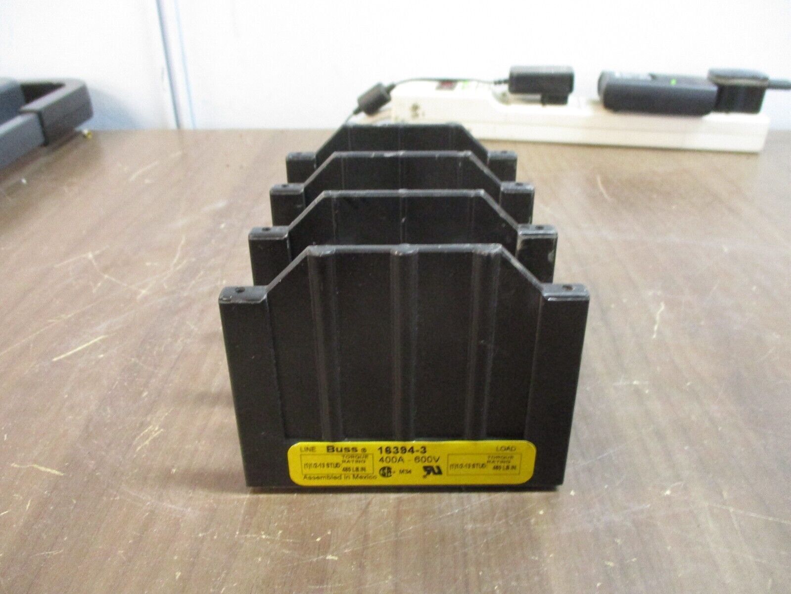 Buss Power Distribution Block 16394-3 400A 600V 3P Line(1): 1/2-13 STUD Used