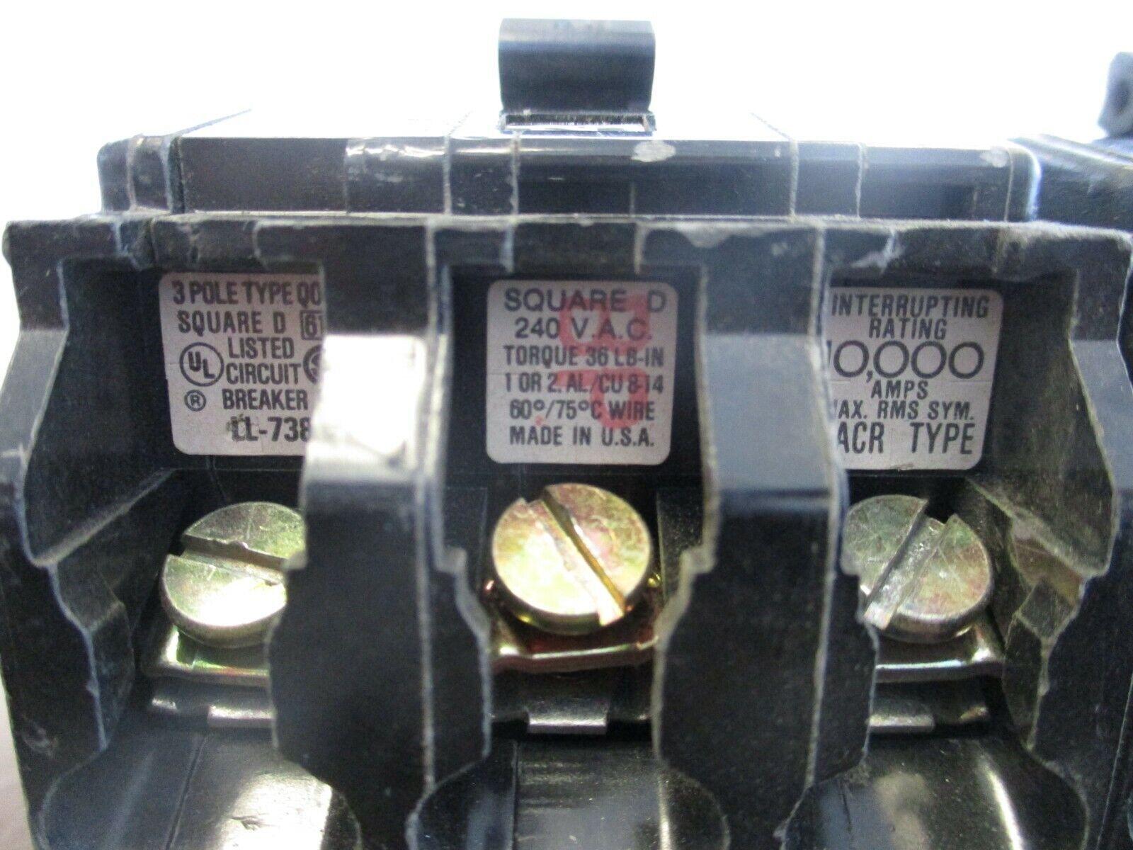 Square D Bolt-On Circuit Breaker QOB330 30A 240V 3P *Lot of 2* Used