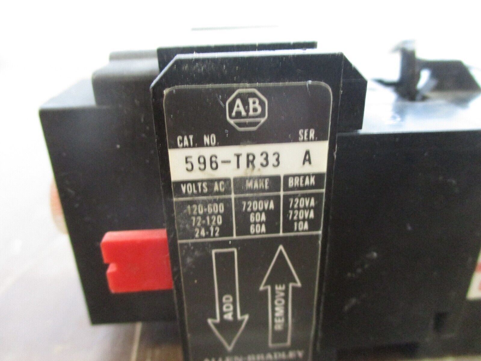 Allen-Bradley Timing Unit 596-TR33 Ser. A Off Delay: 0.1-180 Sec Used