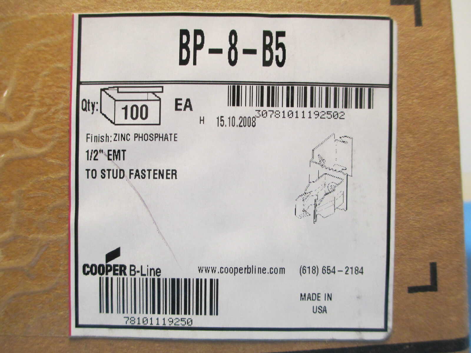 Cooper Stud Fastener BP-8-B5, Aprox 40, New Surplus!