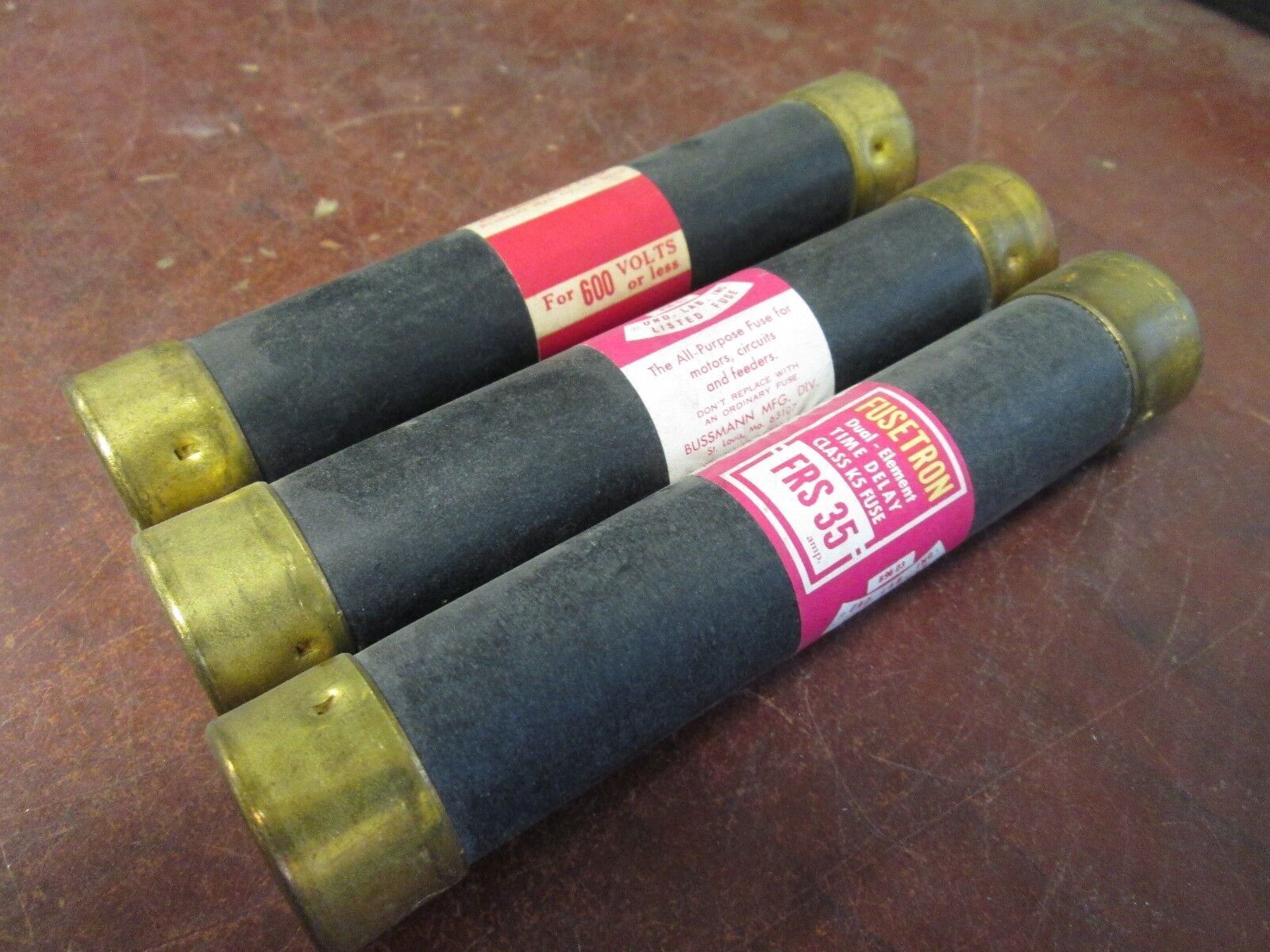 Bussmann Fusetron Fuse FRS 35 600V 35A *Lot of 3* New Surplus