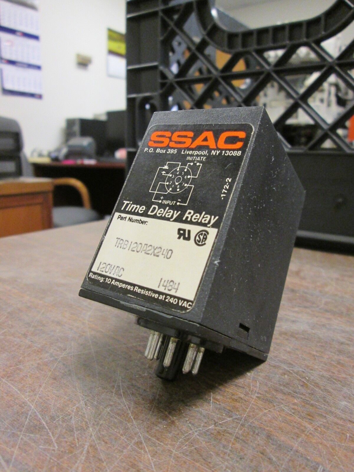 SSAC Time Delay Relay TRB120A2X240 Range: 0.1-4 min Used