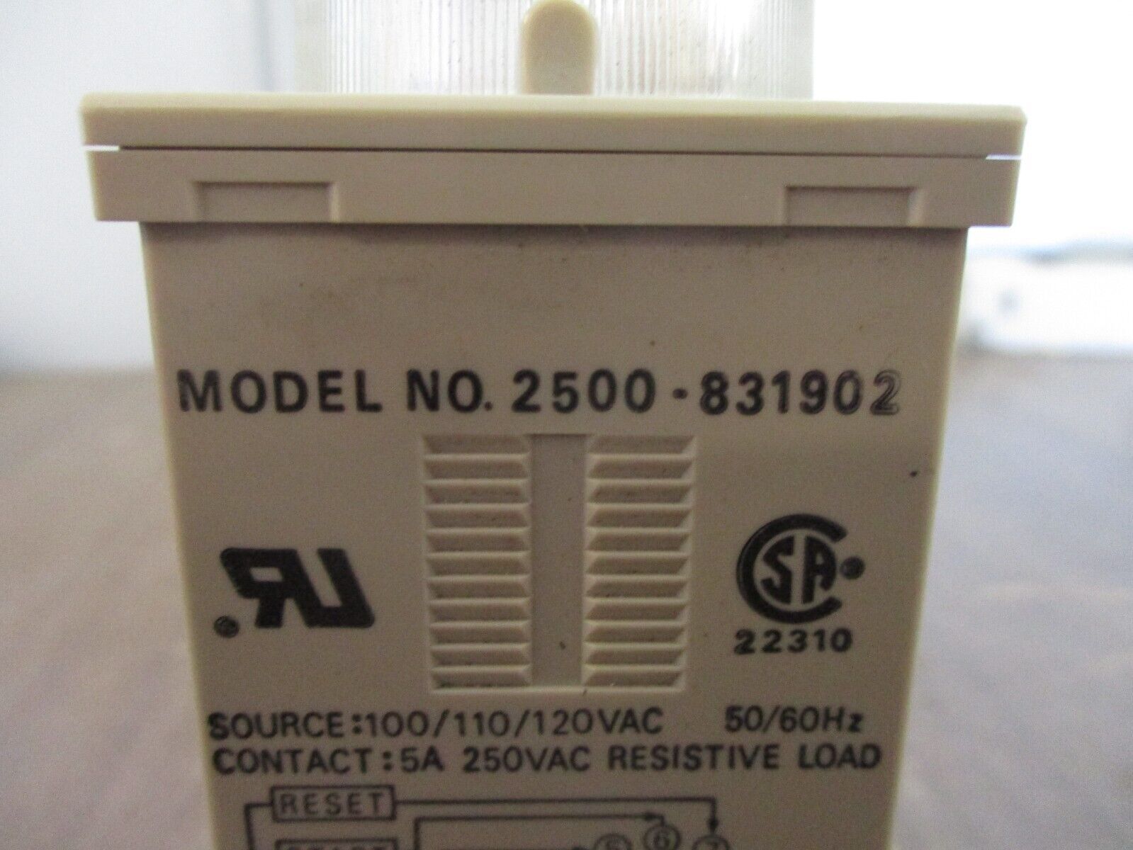 PS Syracuse Programmable Time Delay Relay 2500-831902 100-120V 50/60Hz w/ Base