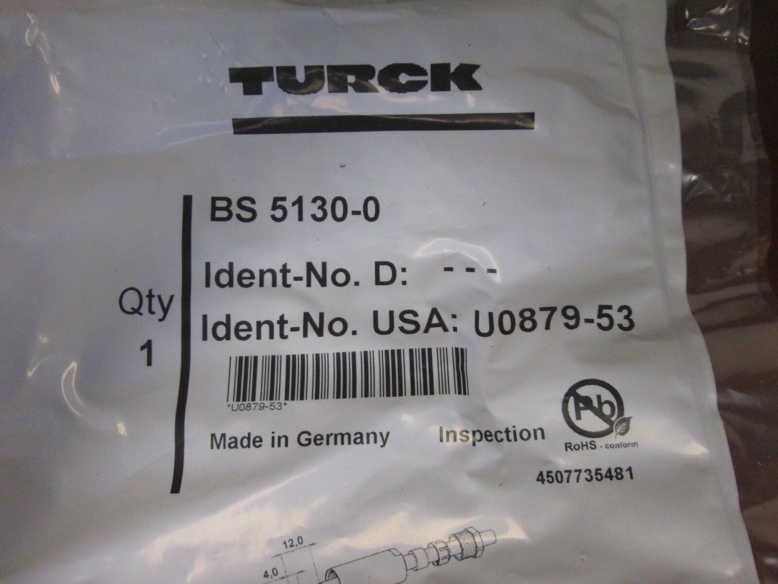 Turck Sensor Connector BS5130-0 *Lot of 6* New Surplus
