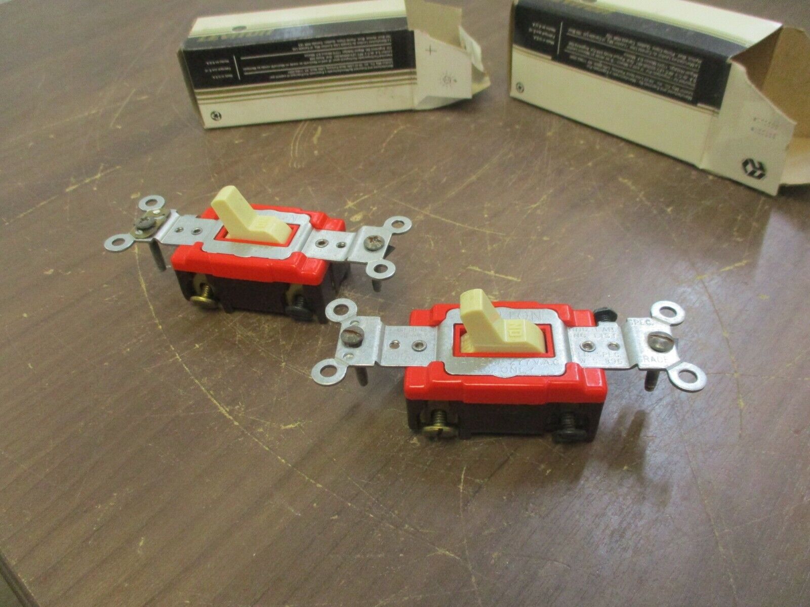 Leviton D.P. Toggle Switch 1222-2I 20A 120/277V 2P Ivory New Surplus *Lot of 2*