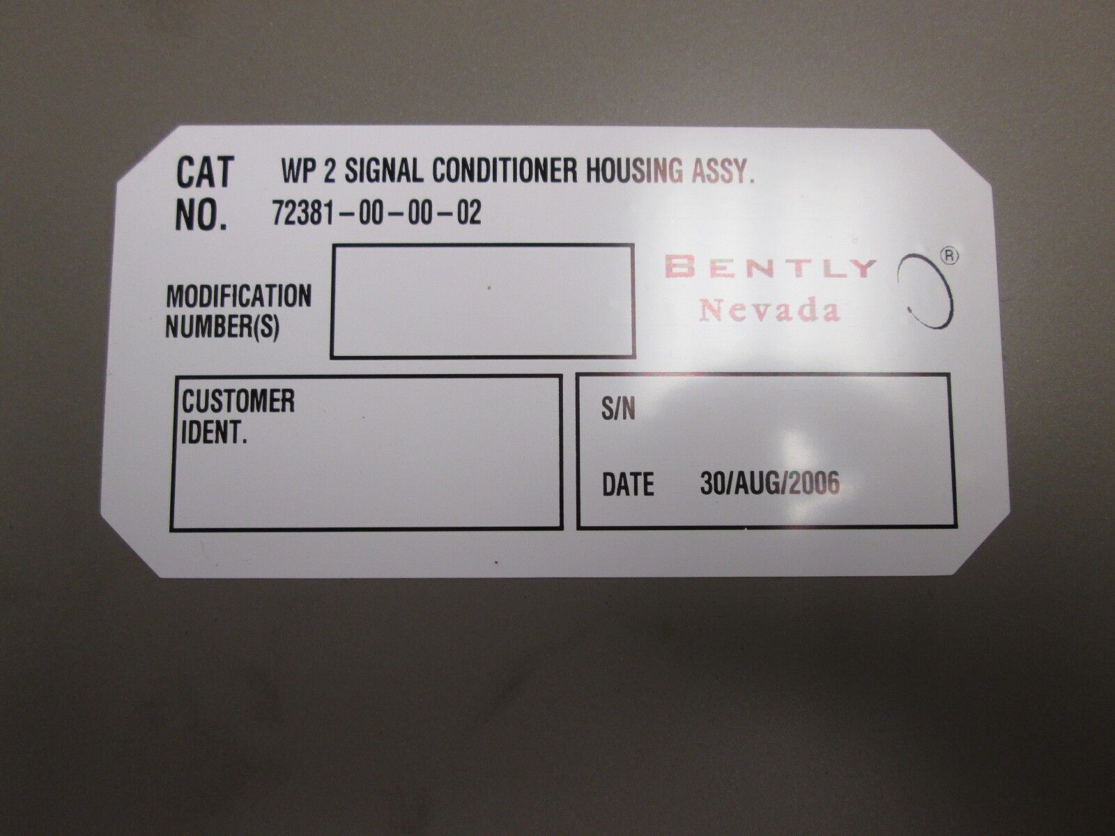 Bently Nevada WP 2 Signal Conditioner Housing ASSY 72381-00-00-02 New Surplus