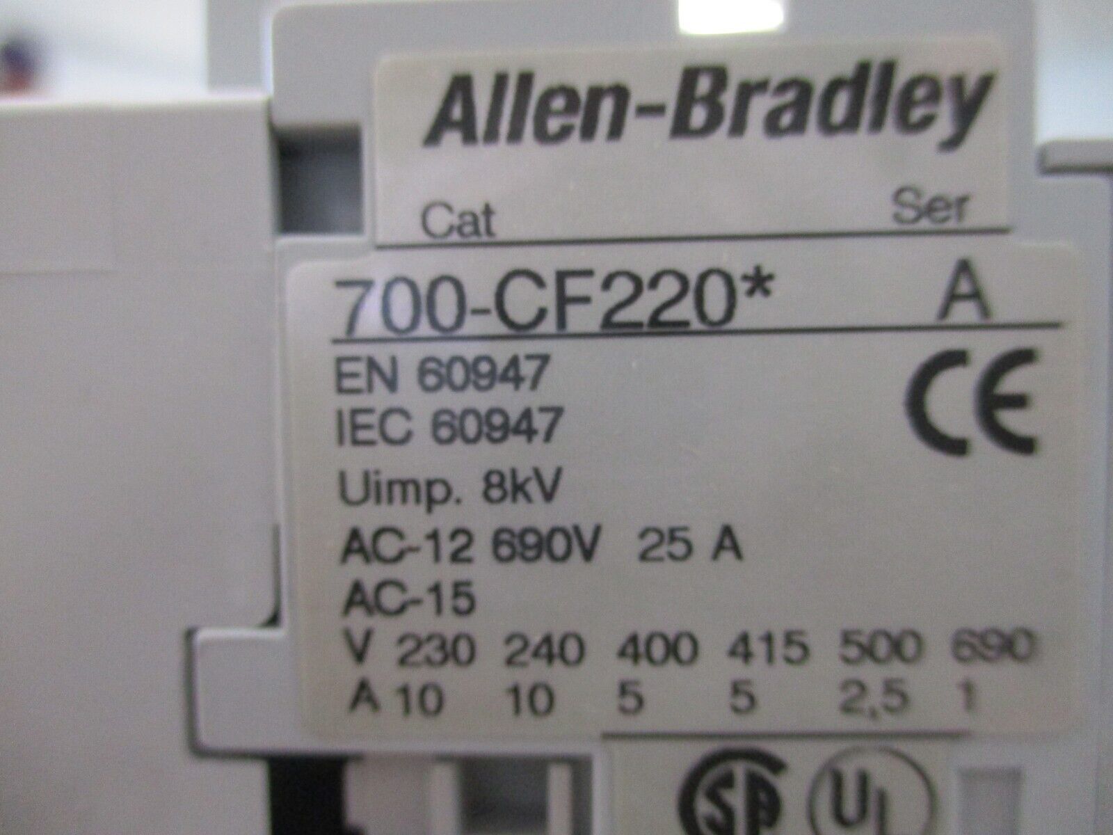 Allen-Bradley Control Relay 700-CF220D Ser. A 120V Coil New Surplus