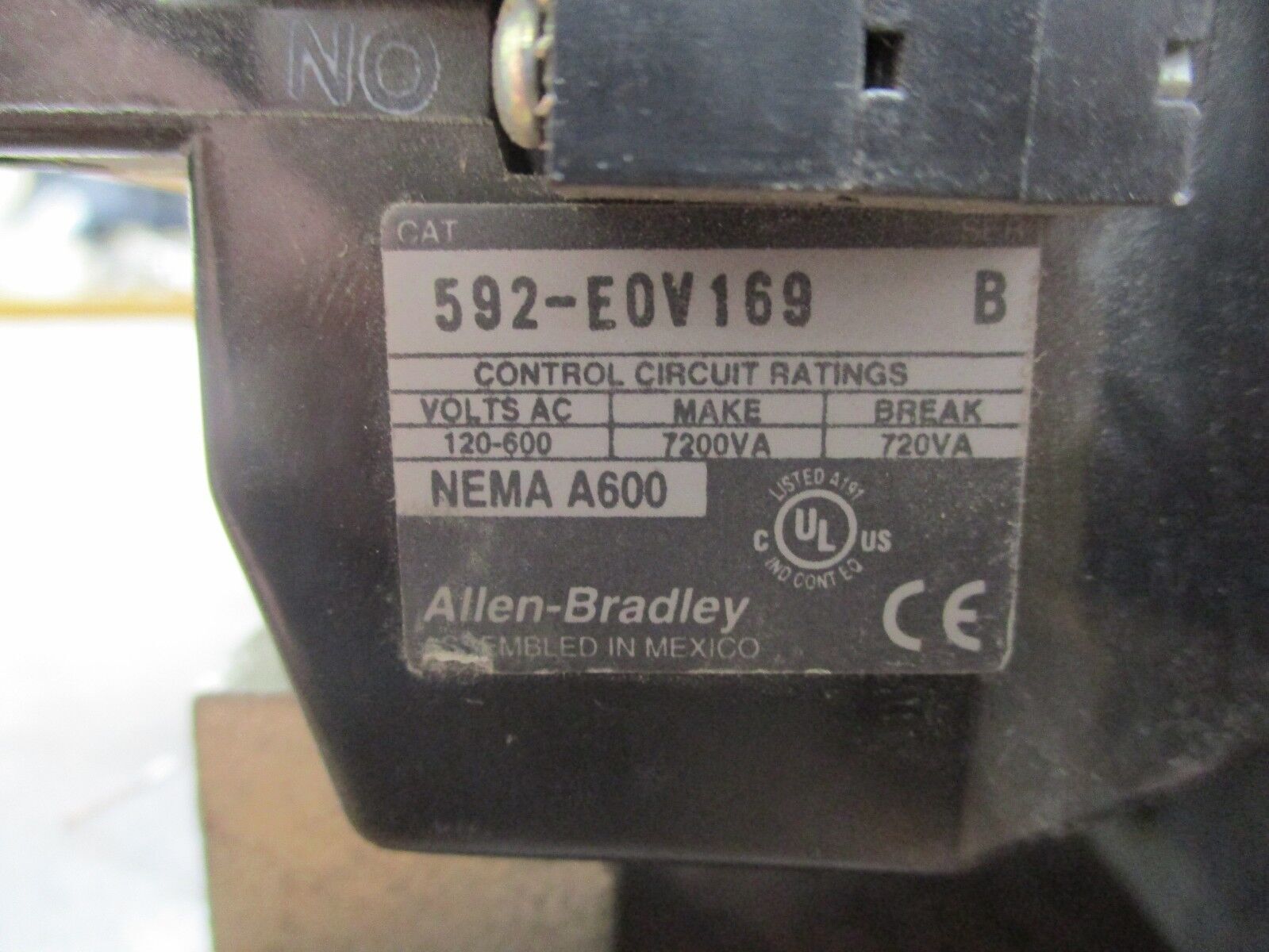 Allen-Bradley Overload Relay 592-E0V169 600V 3P Used