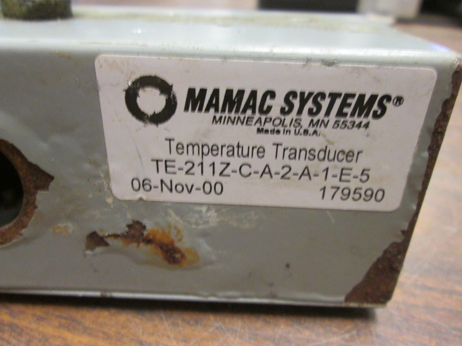 Mamac Systems Temperature Transducer TE-211Z-C-A-2-A-1-E-5 Used