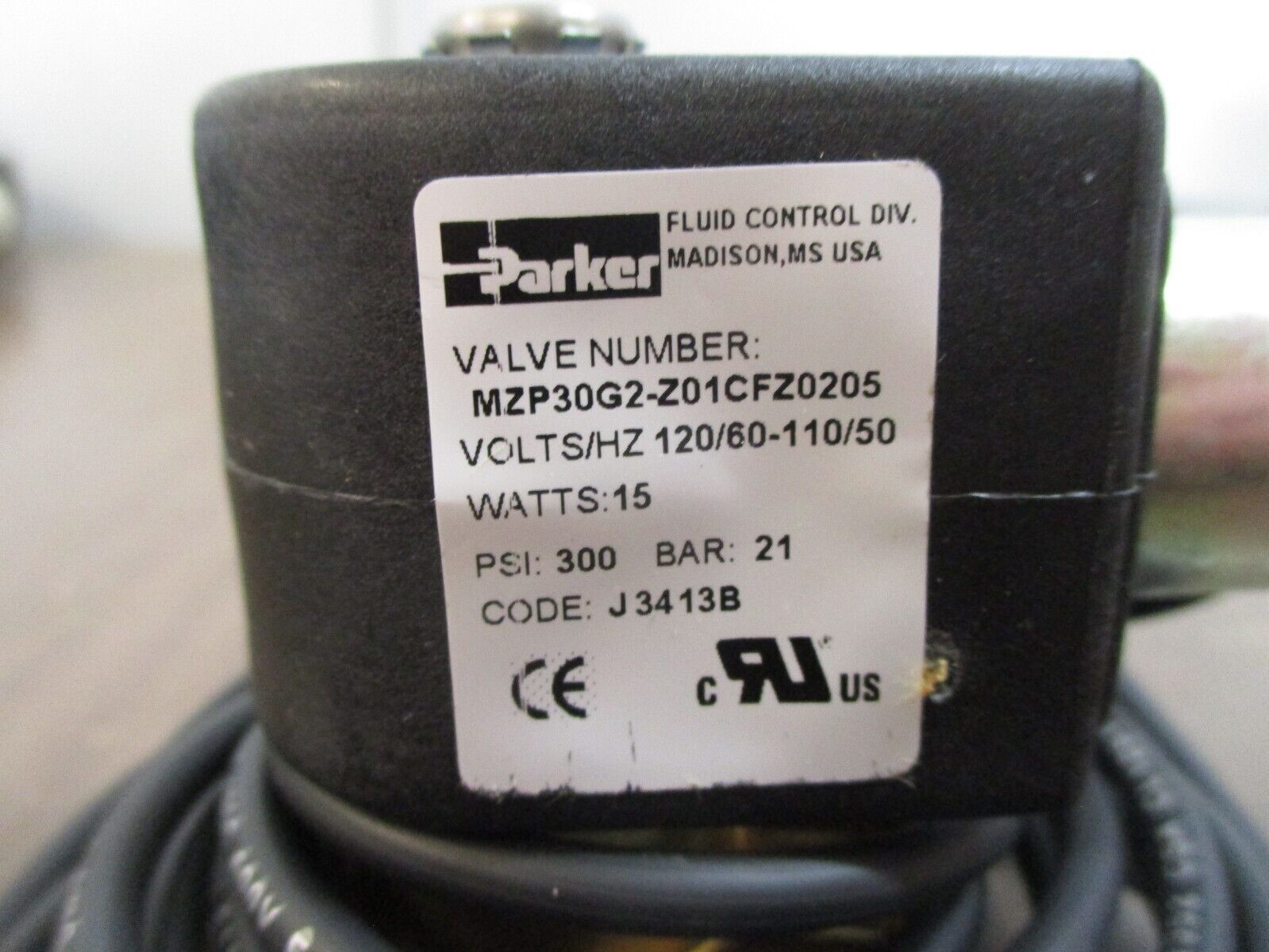 Parker Unloader Valve Coil & Gasket MZP30G2-Z01CFZ0205 120V New Surplus