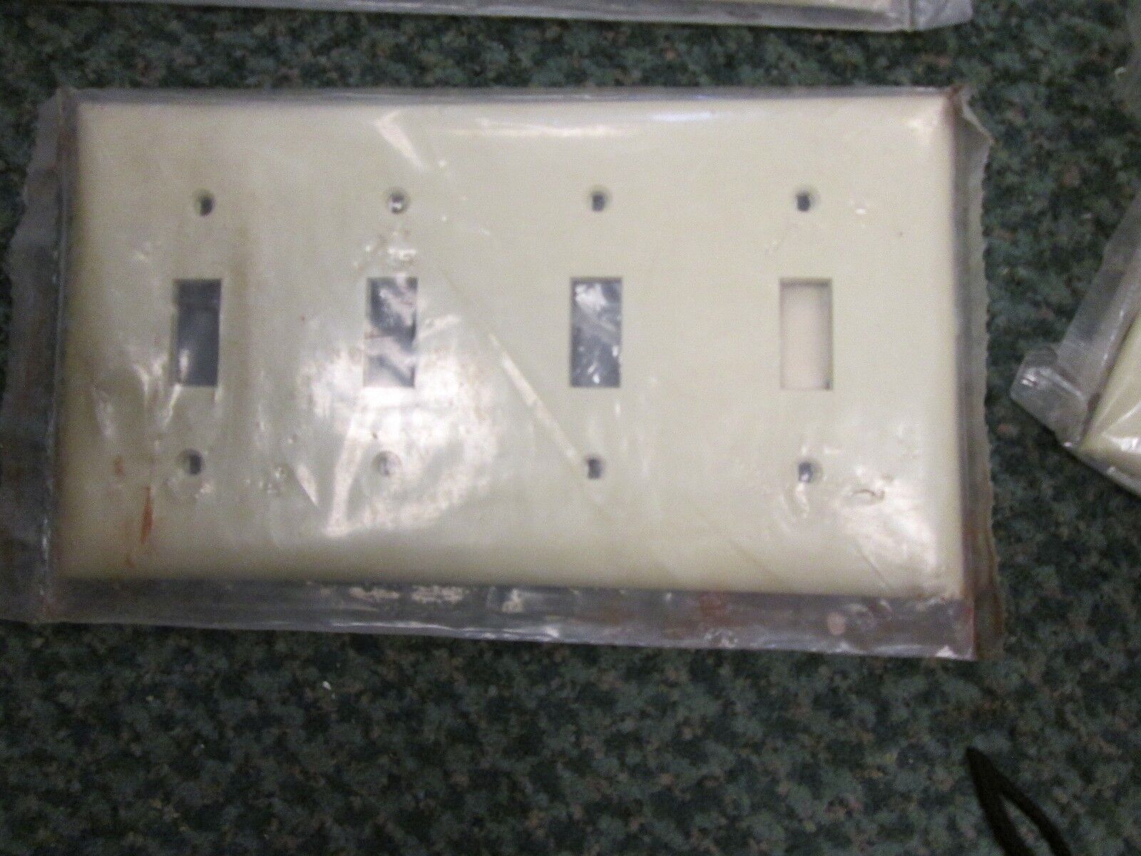 Misc. Brands 4 Gang Switch Cover, Lot of 6, NEW SURPLUS