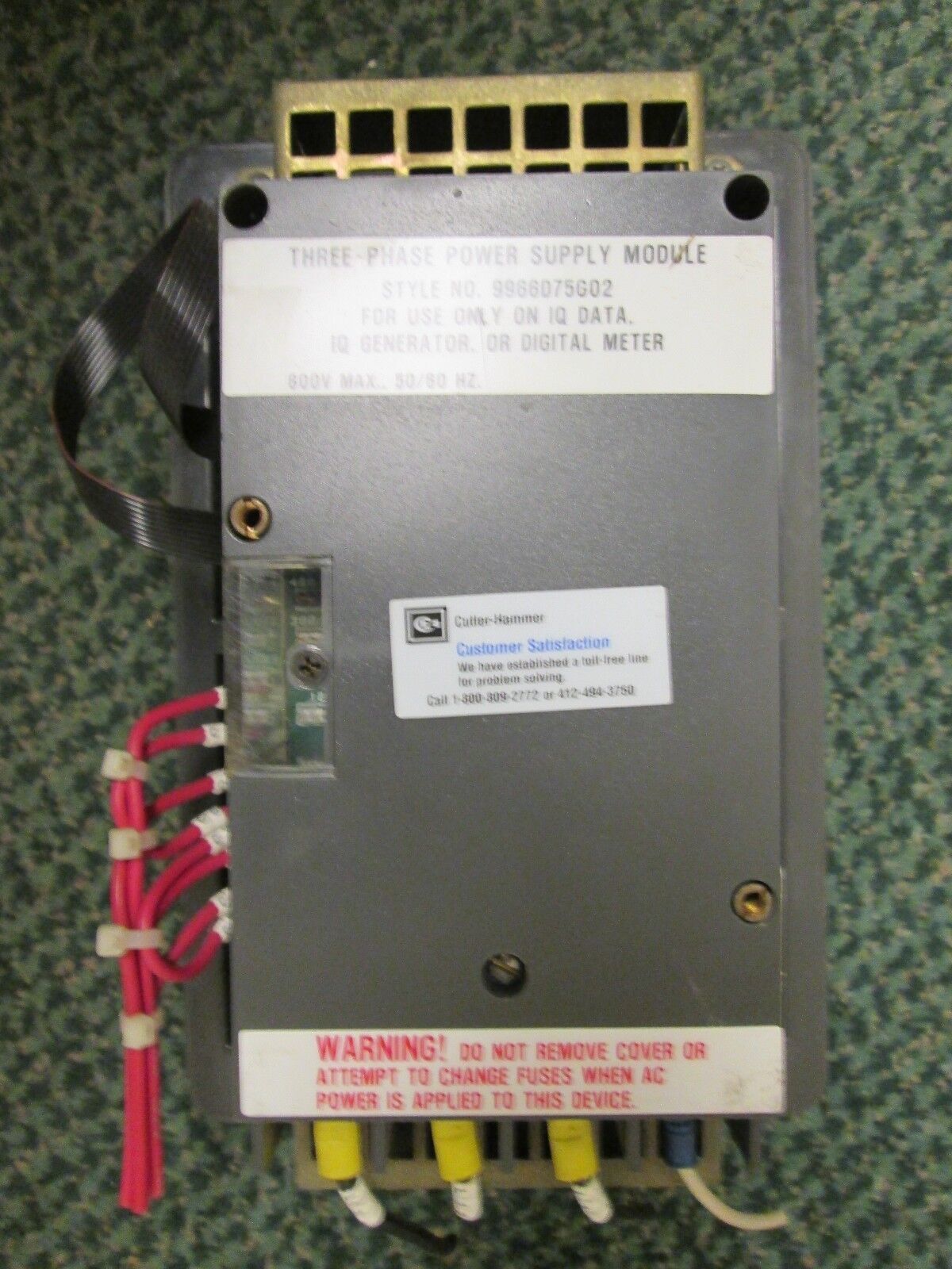 Westinghouse IQ Data Module 2D78533 w/ 9966D75G02 3-Phase Power Supply Used