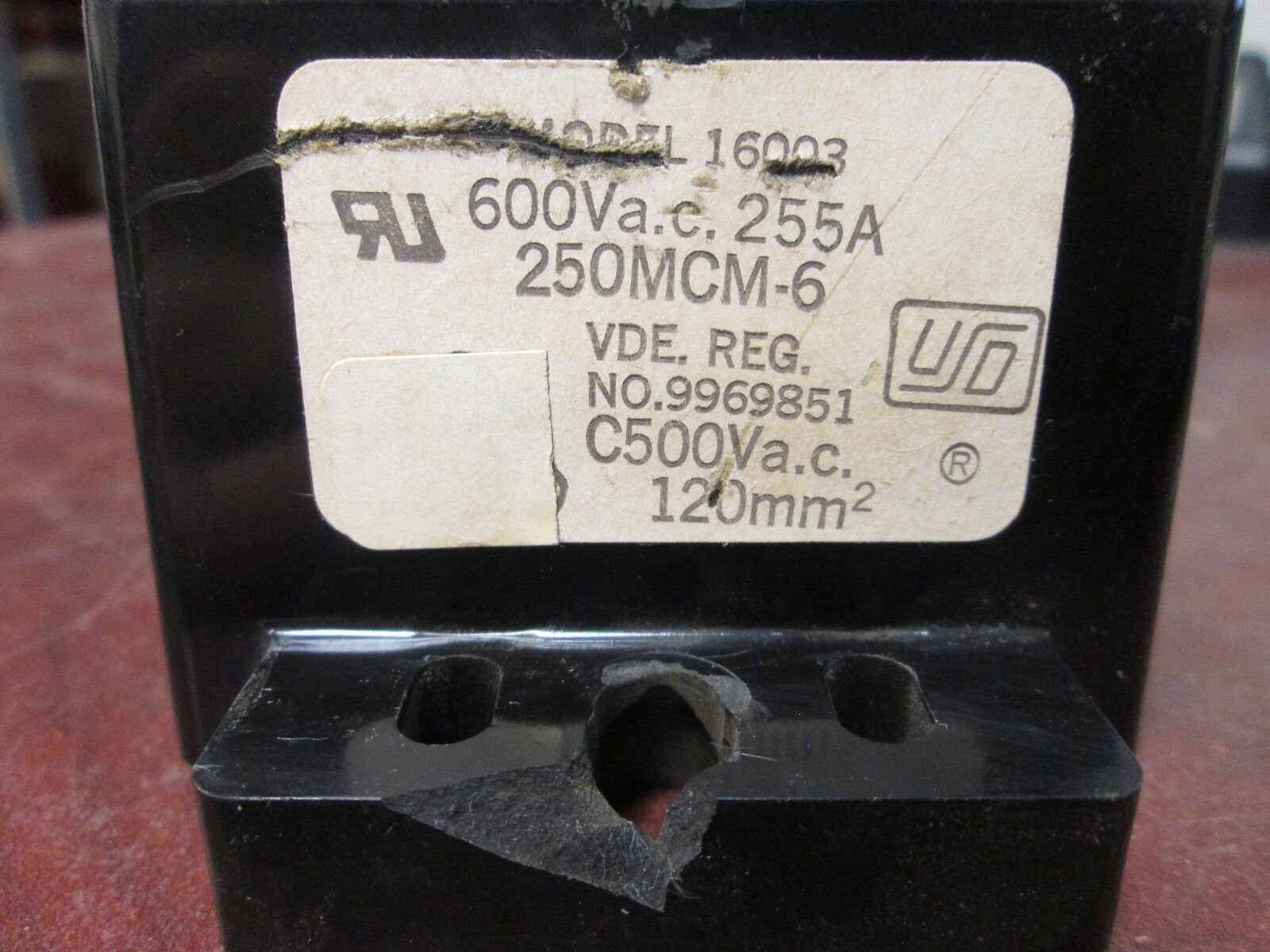 USD Power Distribution Block Line 350MCM Load 350MCM 3P Used - Chipped