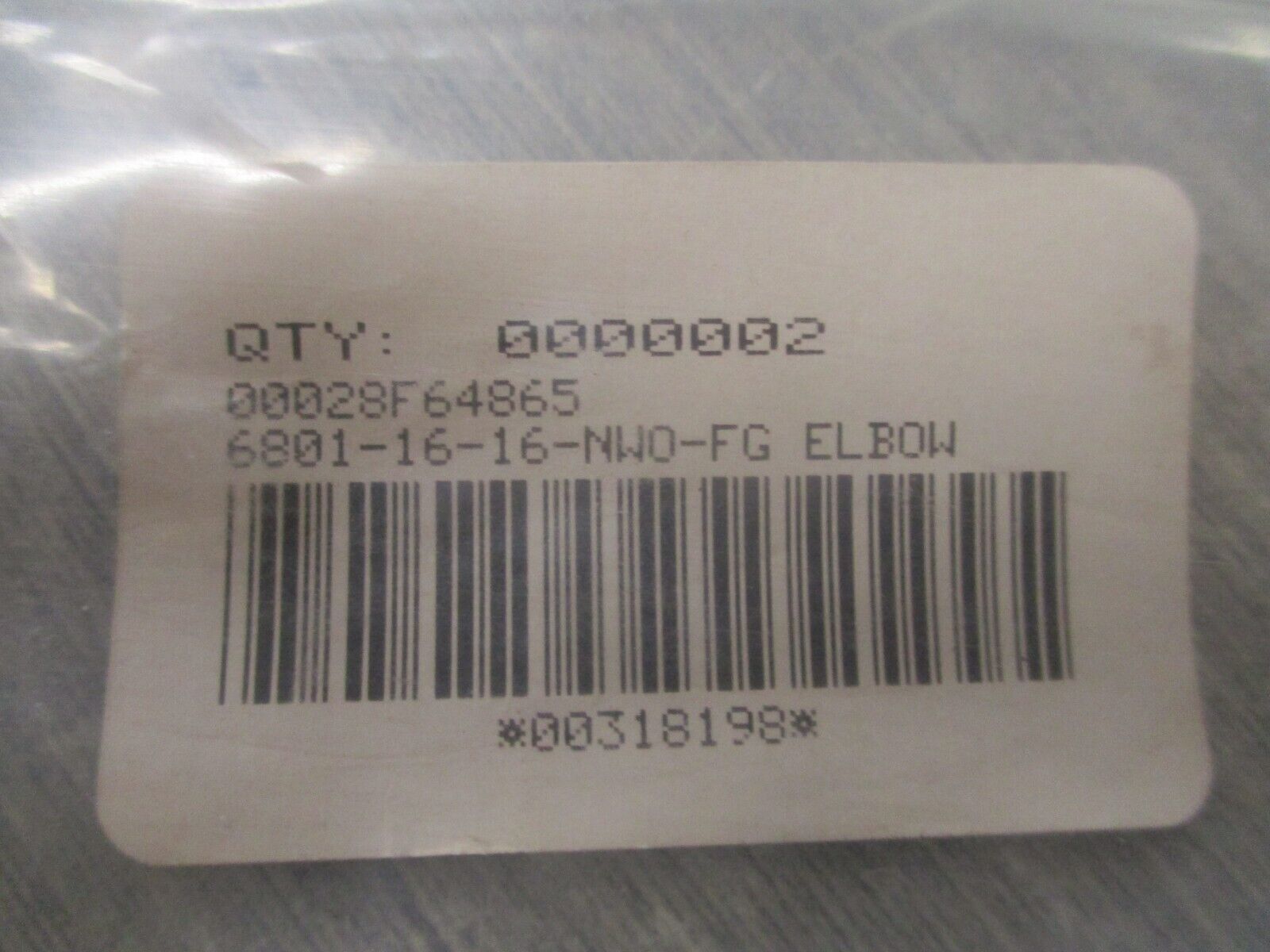 Brennan Elbow Fitting 6801-16-16-NWO-FG New Surplus