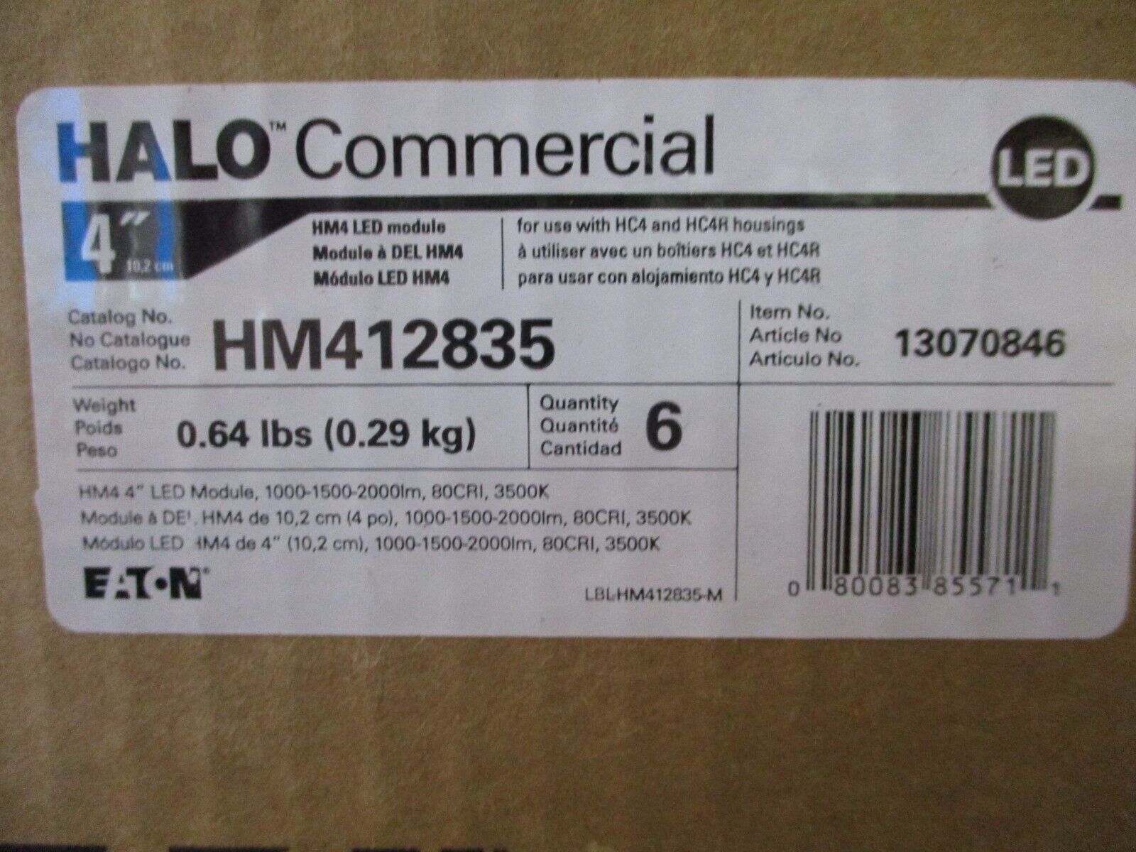 Eaton Halo Commercial HM4 LED Module HM412835 For Use w/ HC4&HC4R Housings