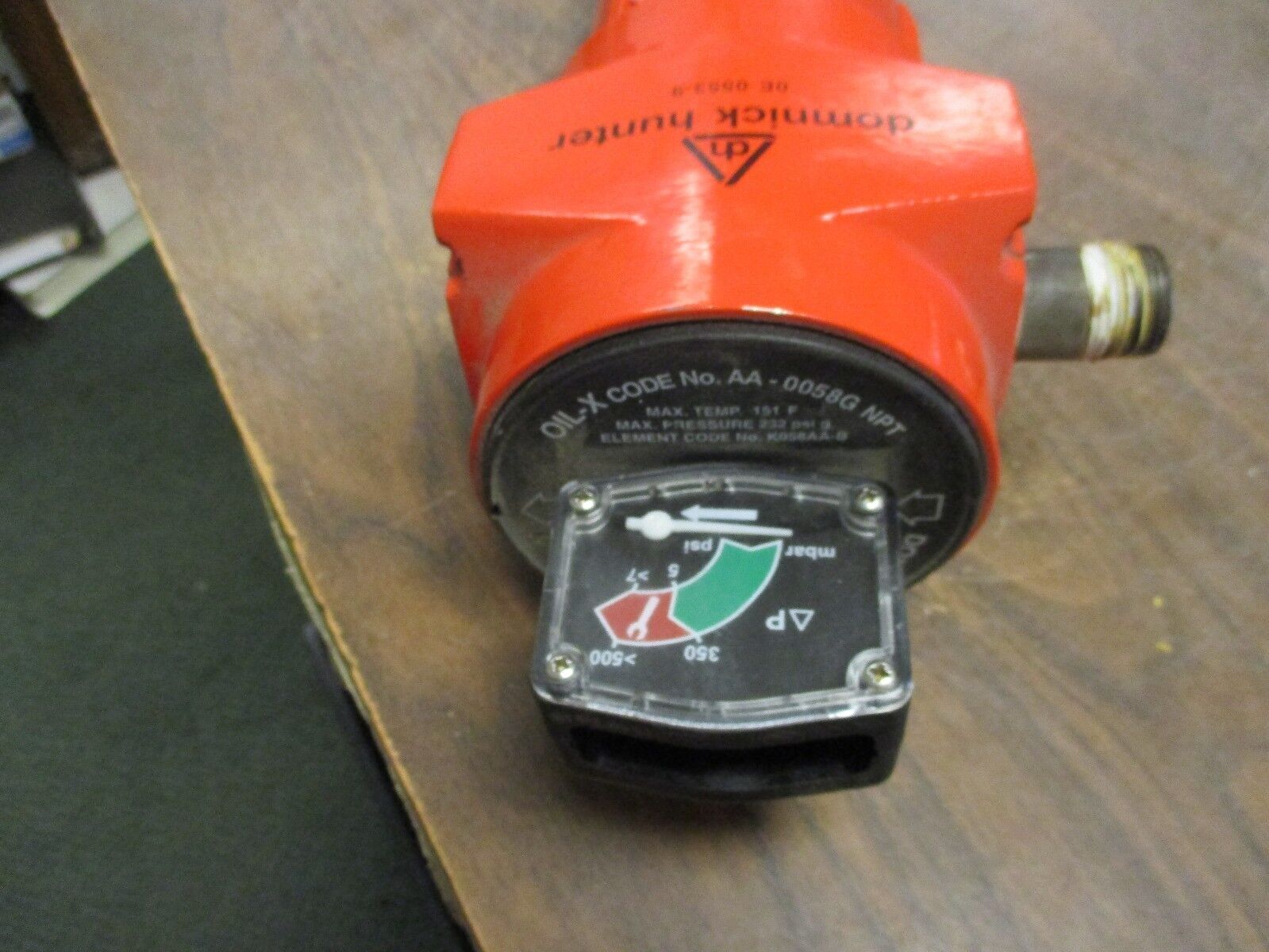 Domnick Hunter Oil-X Filter AA-0058G NPT 151°F Max 232 PSIG Max Used