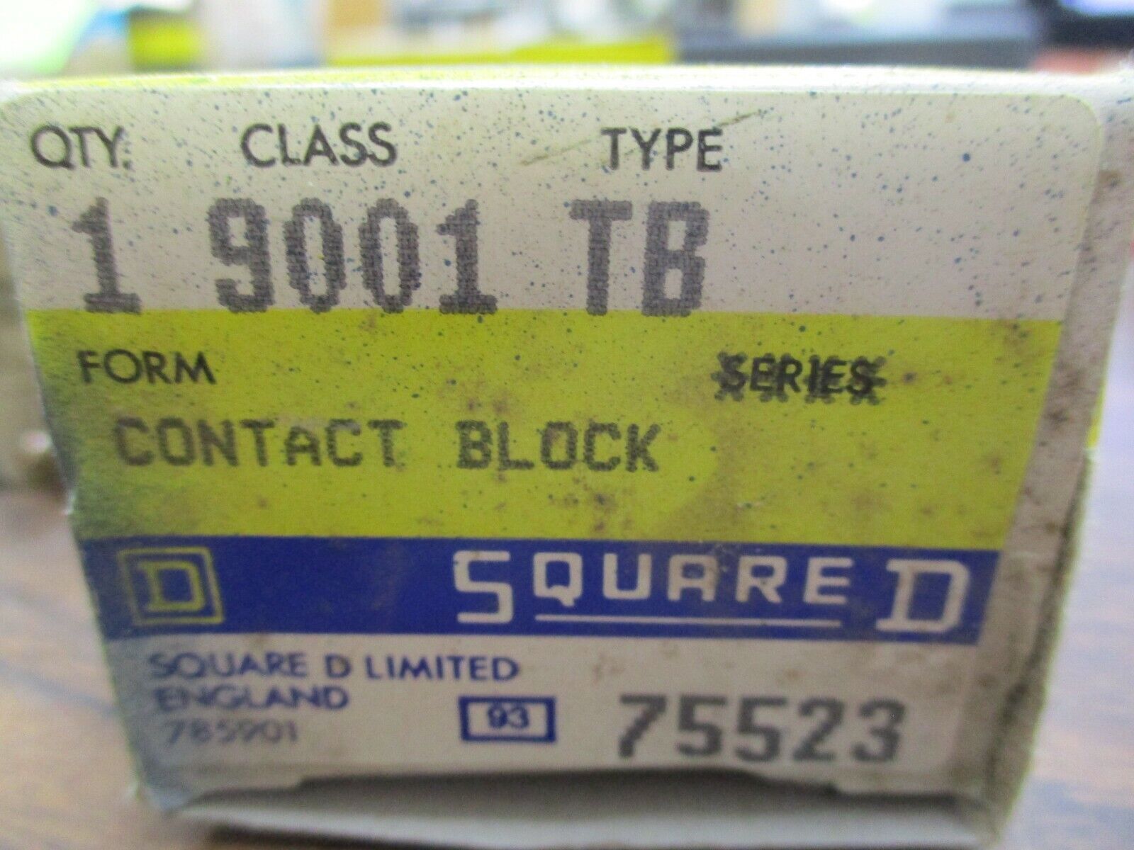 Square D Aux Contact Block 9001 TB *Missing (2) Screws* New Surplus