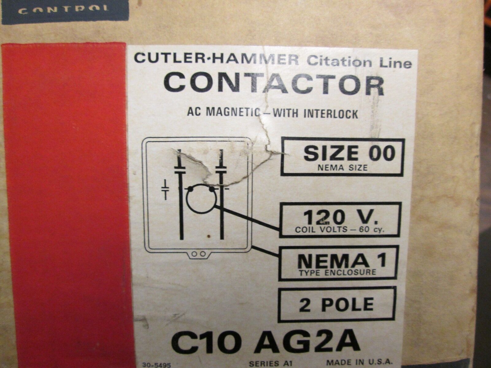 Cutler-Hammer Enclosed Contactor C10AG2 Size 00 120V Coil Nema 1 Enclosure