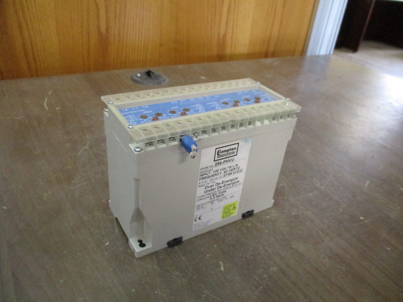 Crompton Protector Relay 256-PHVU-PQBX-C6-LC-KG 120V 60Hz Used