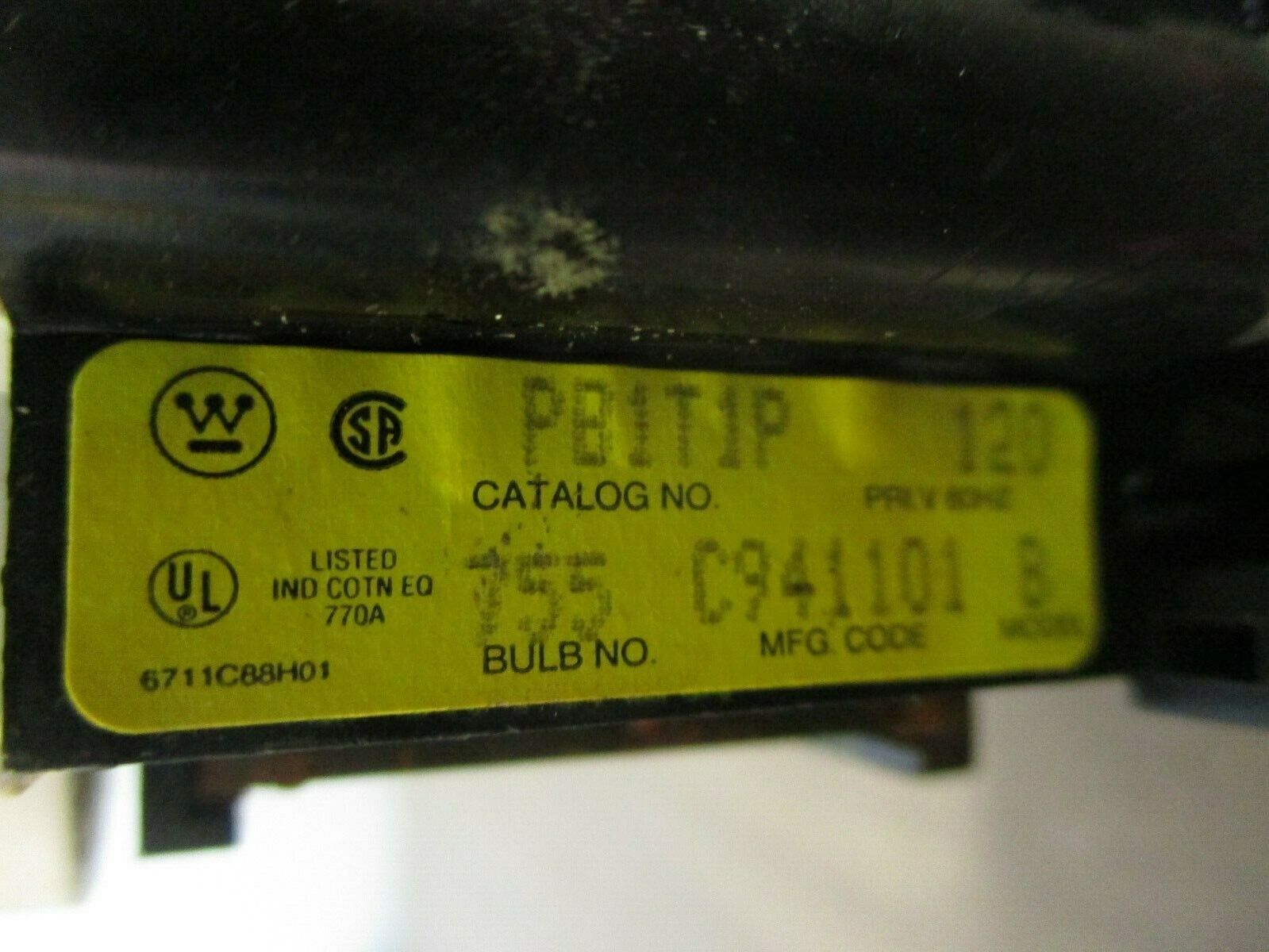 Westinghouse Illuminated Selector Switch PB1T1P Model B 120V 60Hz Red Used