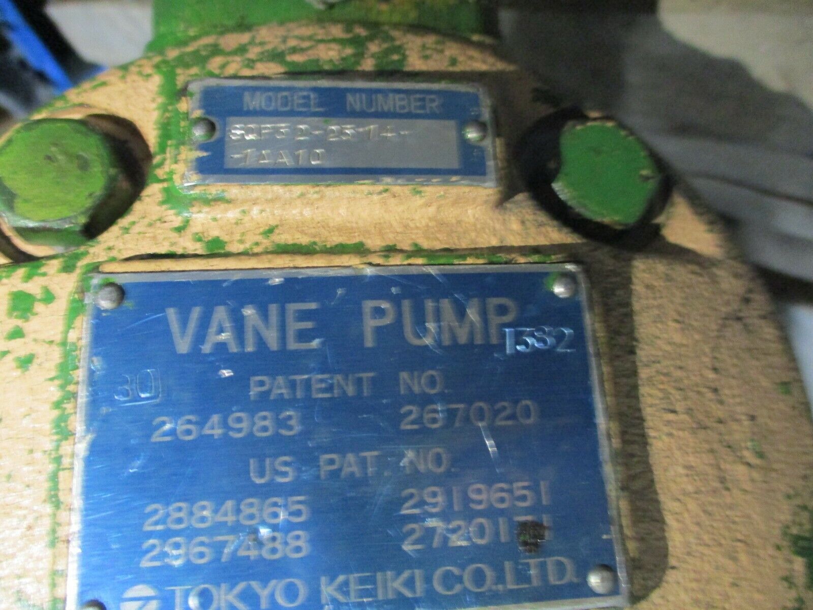 Tokyo Keiki Vane Pump w/ Motor SQP32-25-14-1AA10 40HP 1200RPM 220/440V 103/52A