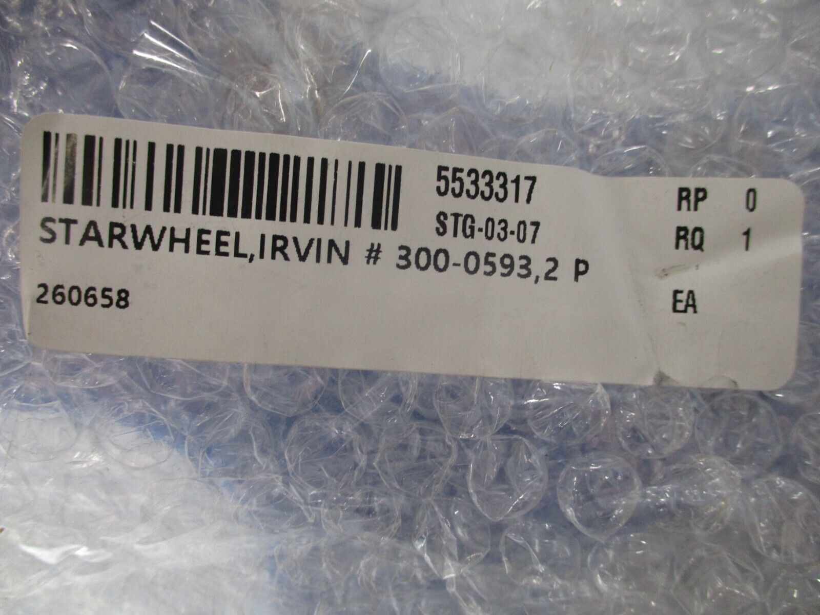 Irvin Starwheel 3000593 New Surplus