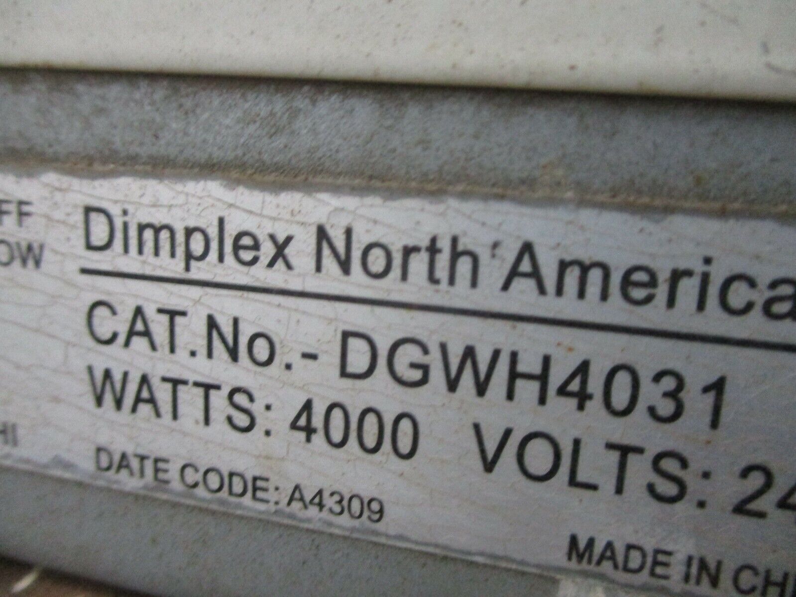 Dimplex Space Heater DGWH4031 4000W 240V 60Hz Used